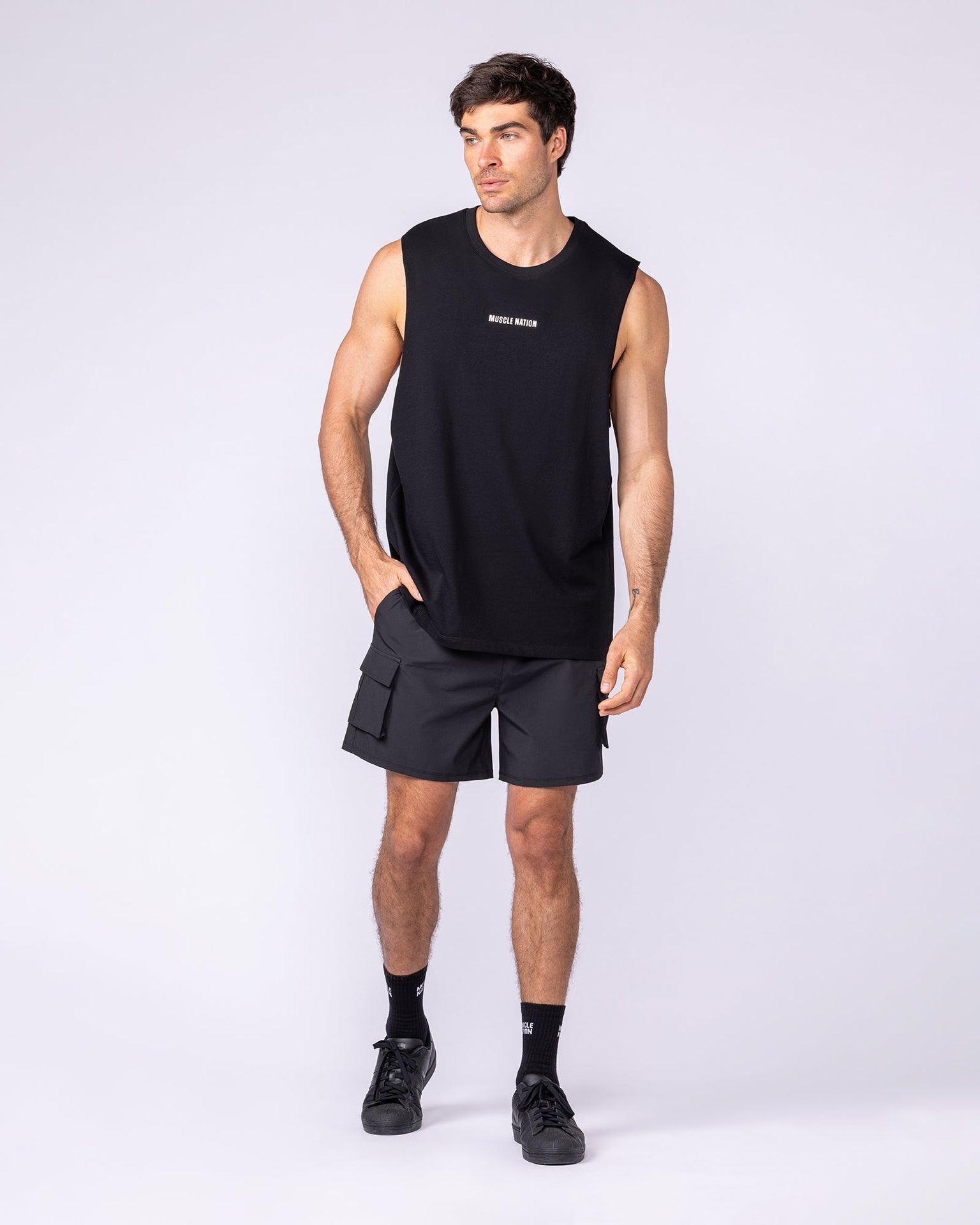 Active Cargo 5" Shorts - Black-Shorts-S-1125161BLK-S-MNAPPRL47185-7-Muscle Nation