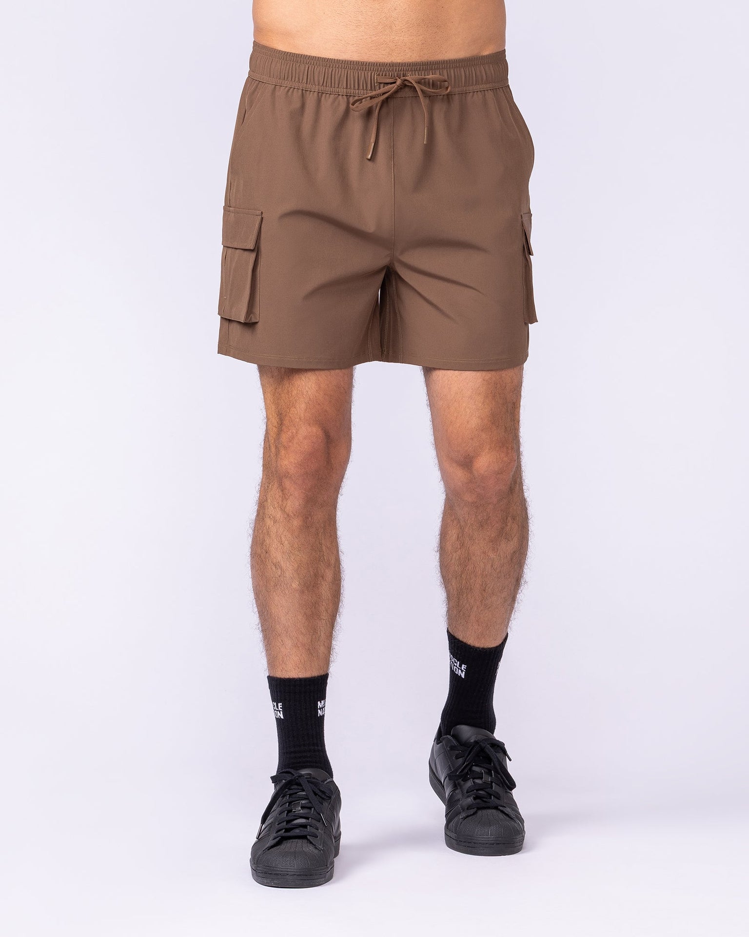 Active Cargo 5" Shorts - Hazelnut-Shorts-S-1125161HZLNT-S-MNAPPRL47192-3-Muscle Nation