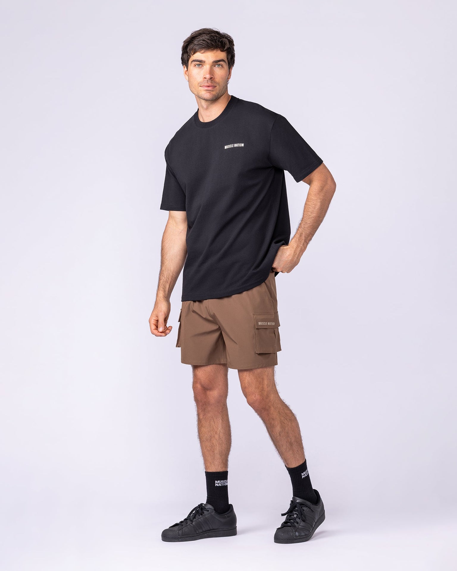 Active Cargo 5" Shorts - Hazelnut-Shorts-S-1125161HZLNT-S-MNAPPRL47192-6-Muscle Nation