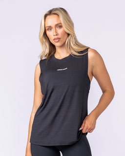 Active Drop Arm Training Tank Black - Muscle Nation women's tank top