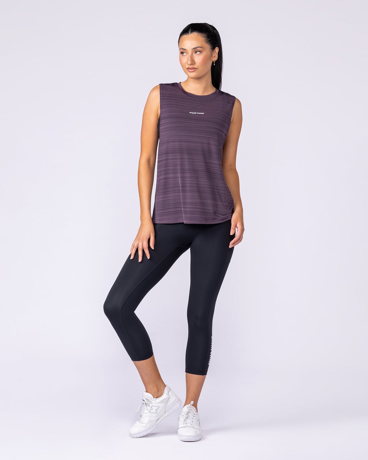 Active Drop Arm Training Tank - Midnight Plum-Singlets & Tanks-XXS-1125126MIDNTPL-XXS-MNAPPRL45102-5-Muscle Nation