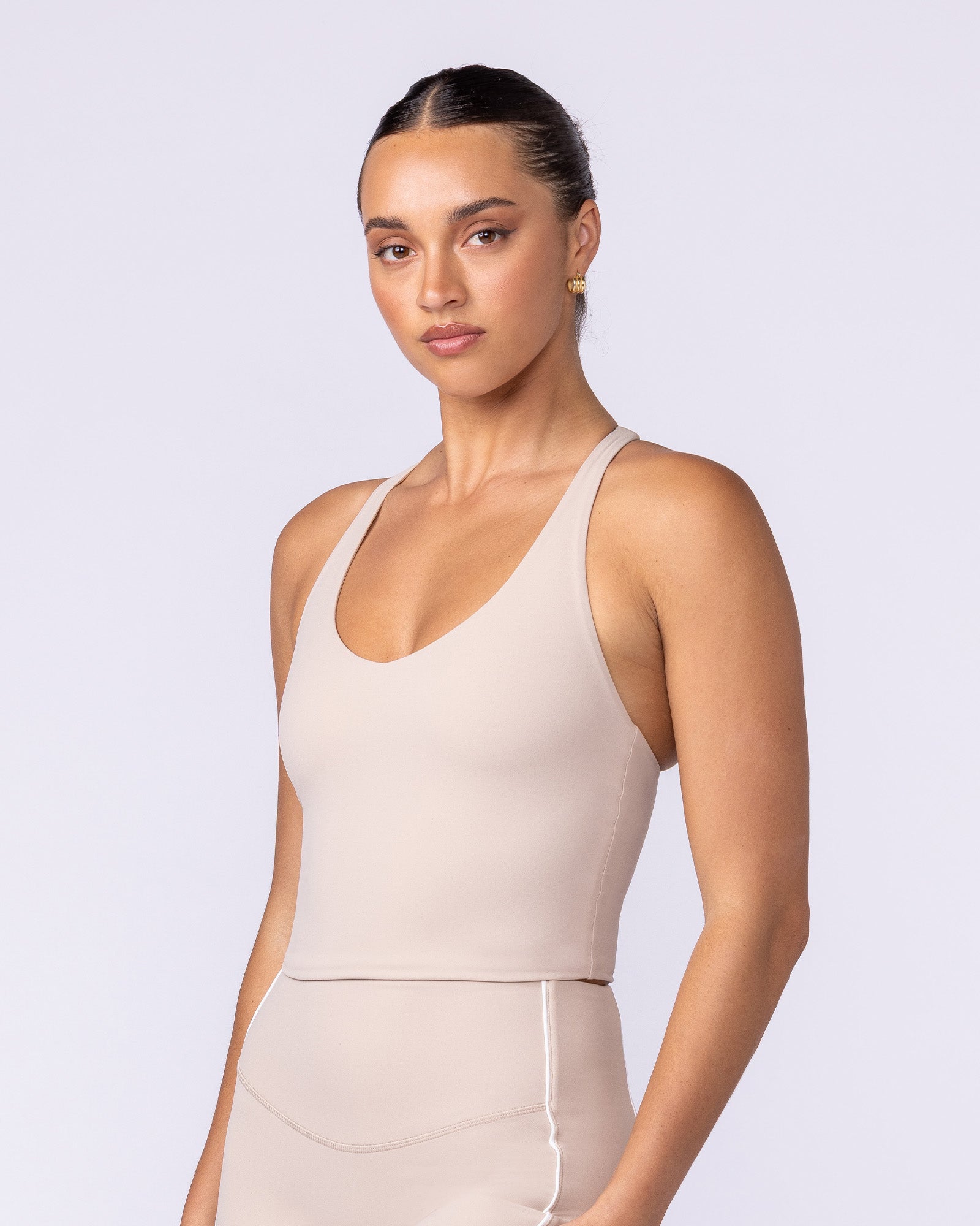 Active Form Cropped Tank - Sand-Singlets & Tanks-XXS-1125128SAND-XXS-MNAPPRL45363-3-Muscle Nation