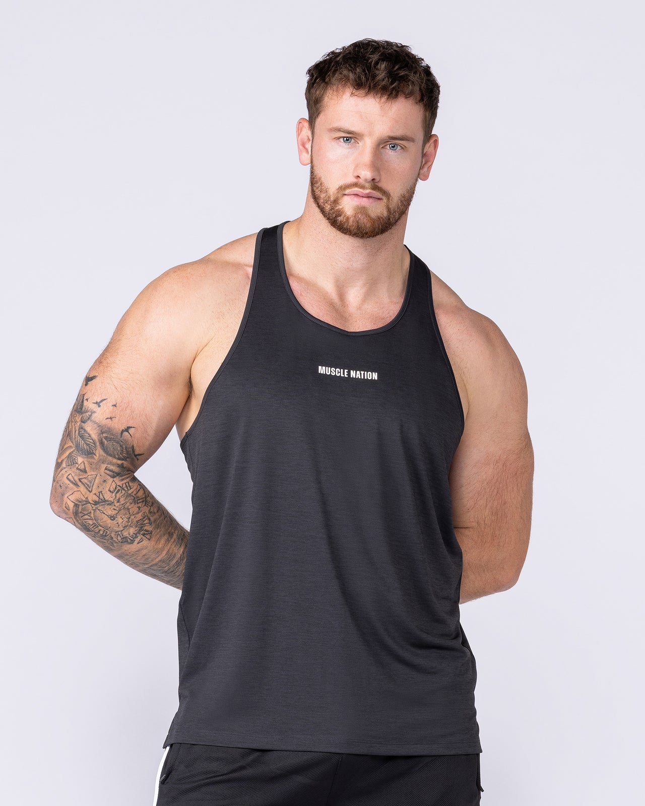 Aero Y Back Singlet Black - Muscle Nation men's muscle tank, view 2