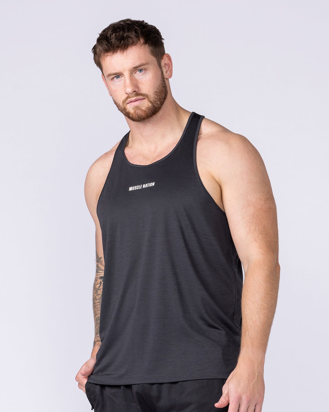 Aero Y Back Singlet Black - Muscle Nation men's muscle tank, view 3
