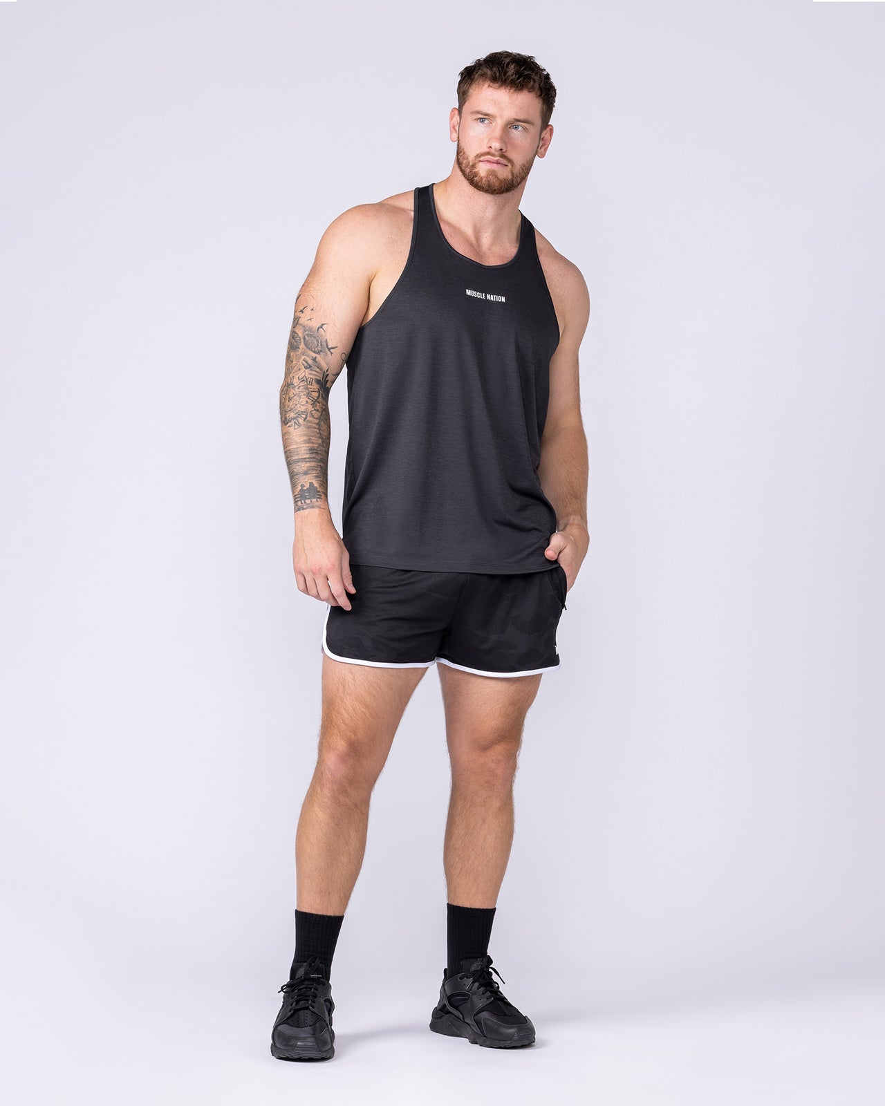 Aero Y Back Singlet Black - Muscle Nation men's muscle tank, view 6