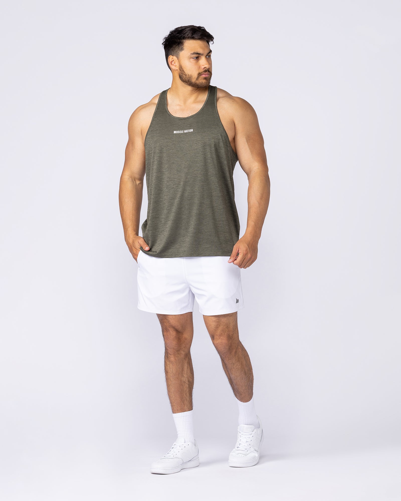 Aero Y Back Singlet - Khaki-Singlets & Tanks-S-112563DKHAKI-S-MNAPPRL47220-6-Muscle Nation