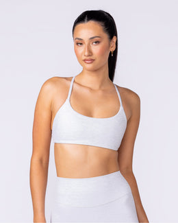 Afterglow Bralette White Grey Marl - Muscle Nation women's bralette