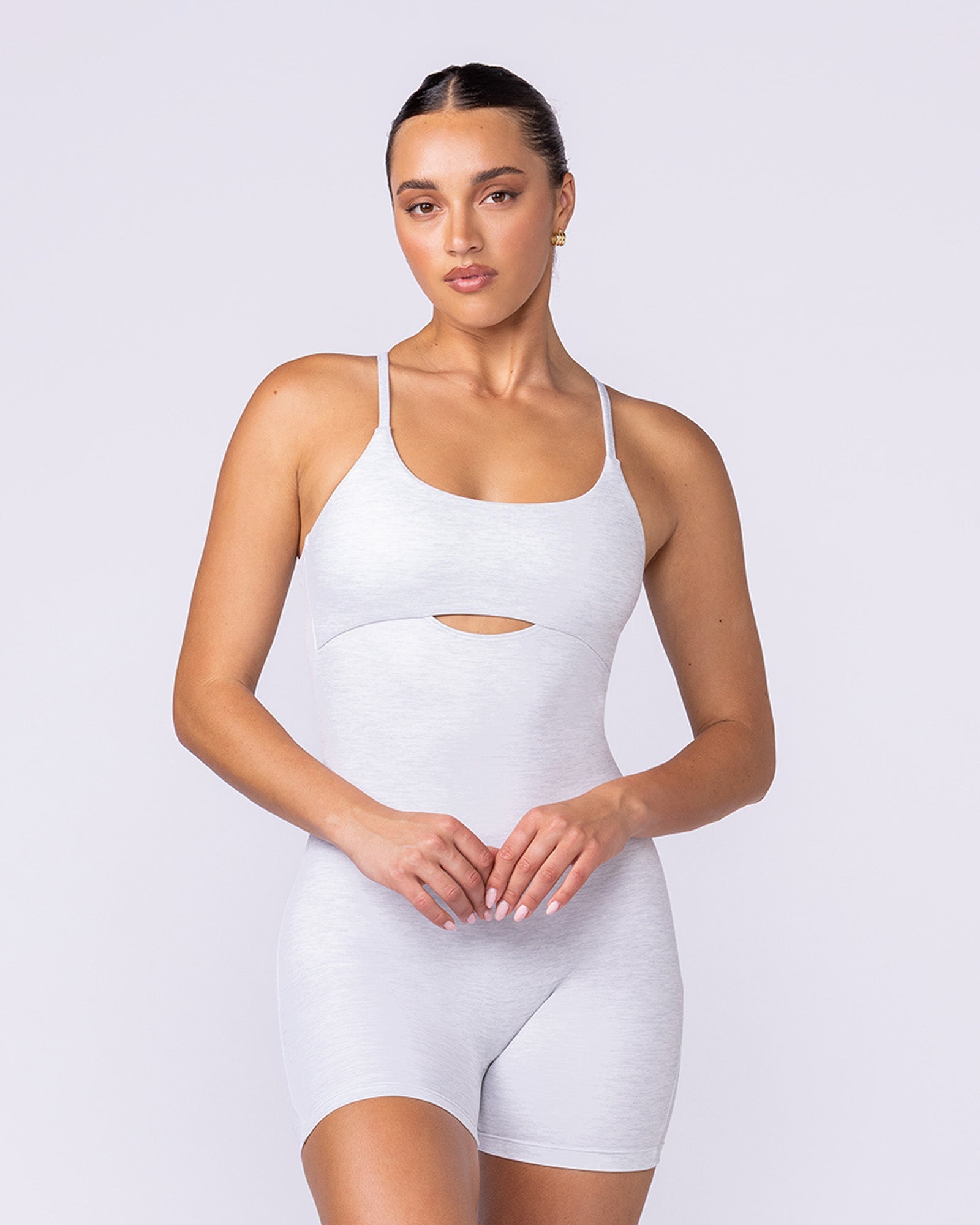 Afterglow Everyday One Piece - White Grey Marl-One Piece-XXS-1125100WHTGMRL-XXS-MNAPPRL45425-2-Muscle Nation