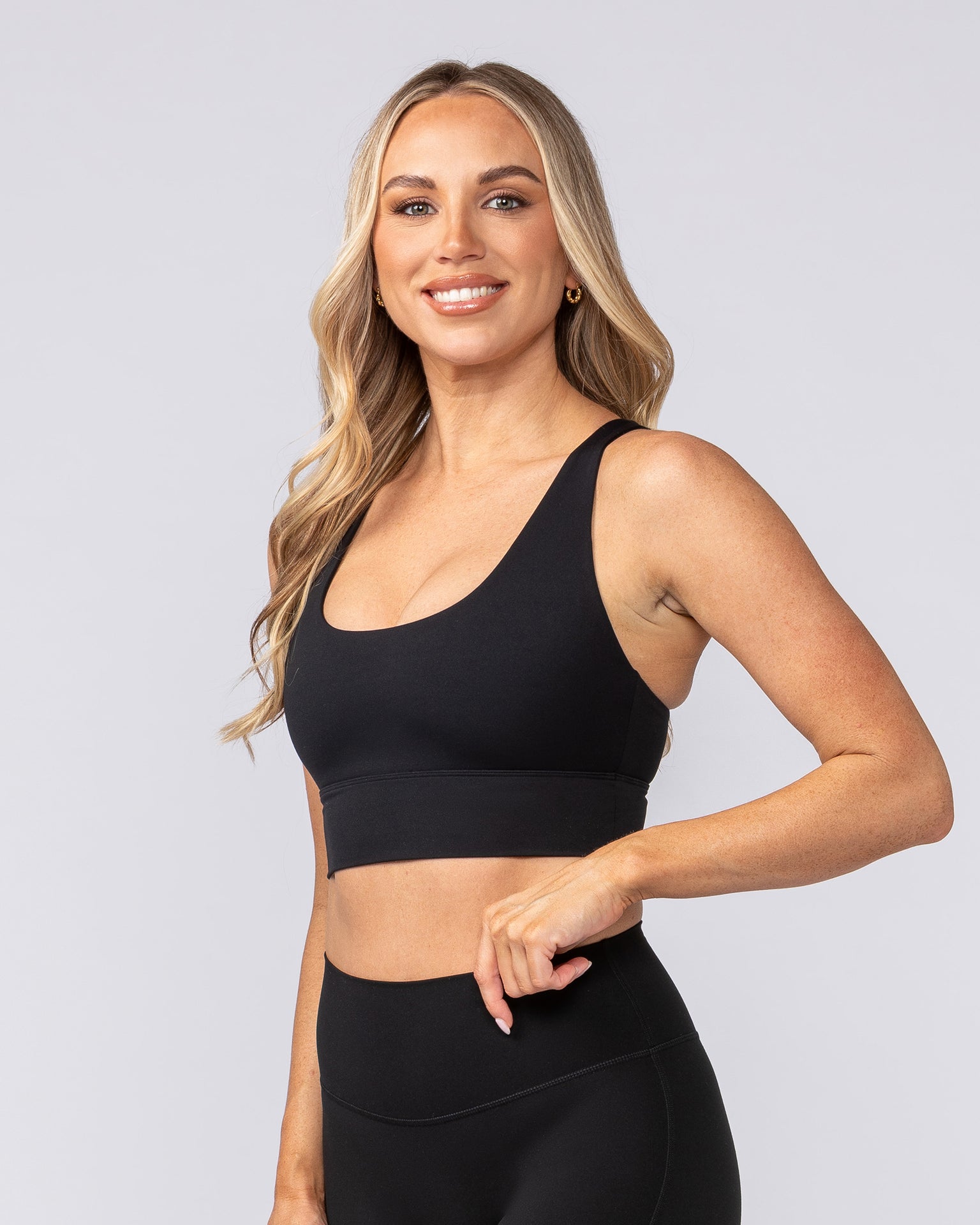 Allure Longline Bra - Black-Sports Bras-XS-082502BLK-XS-MNAPPRL43647-3-Muscle Nation