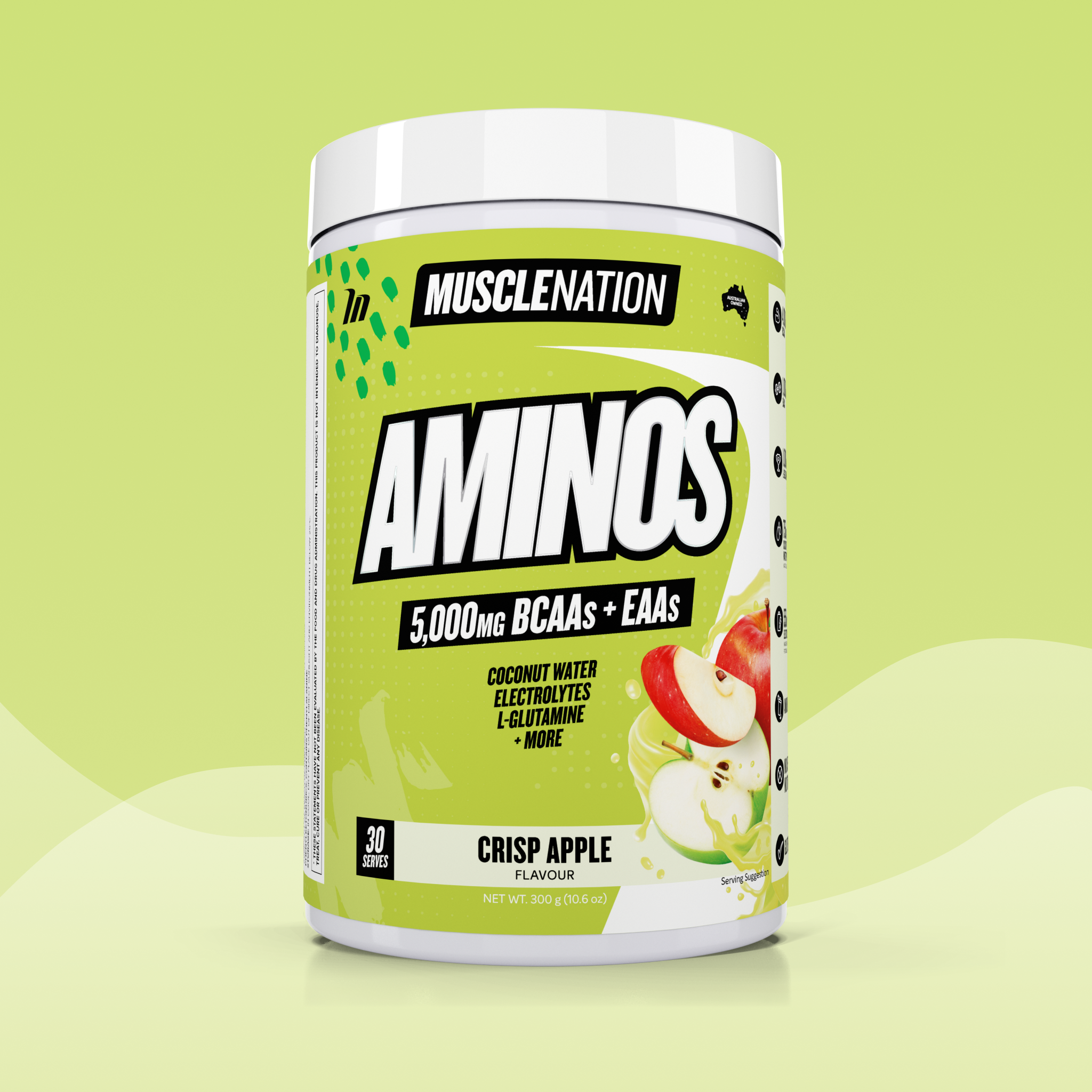 AMINOS + HYDRATION - Crisp Apple - 30 serves-Aminos-MNSUPPS0333-735850949185-1-Muscle Nation