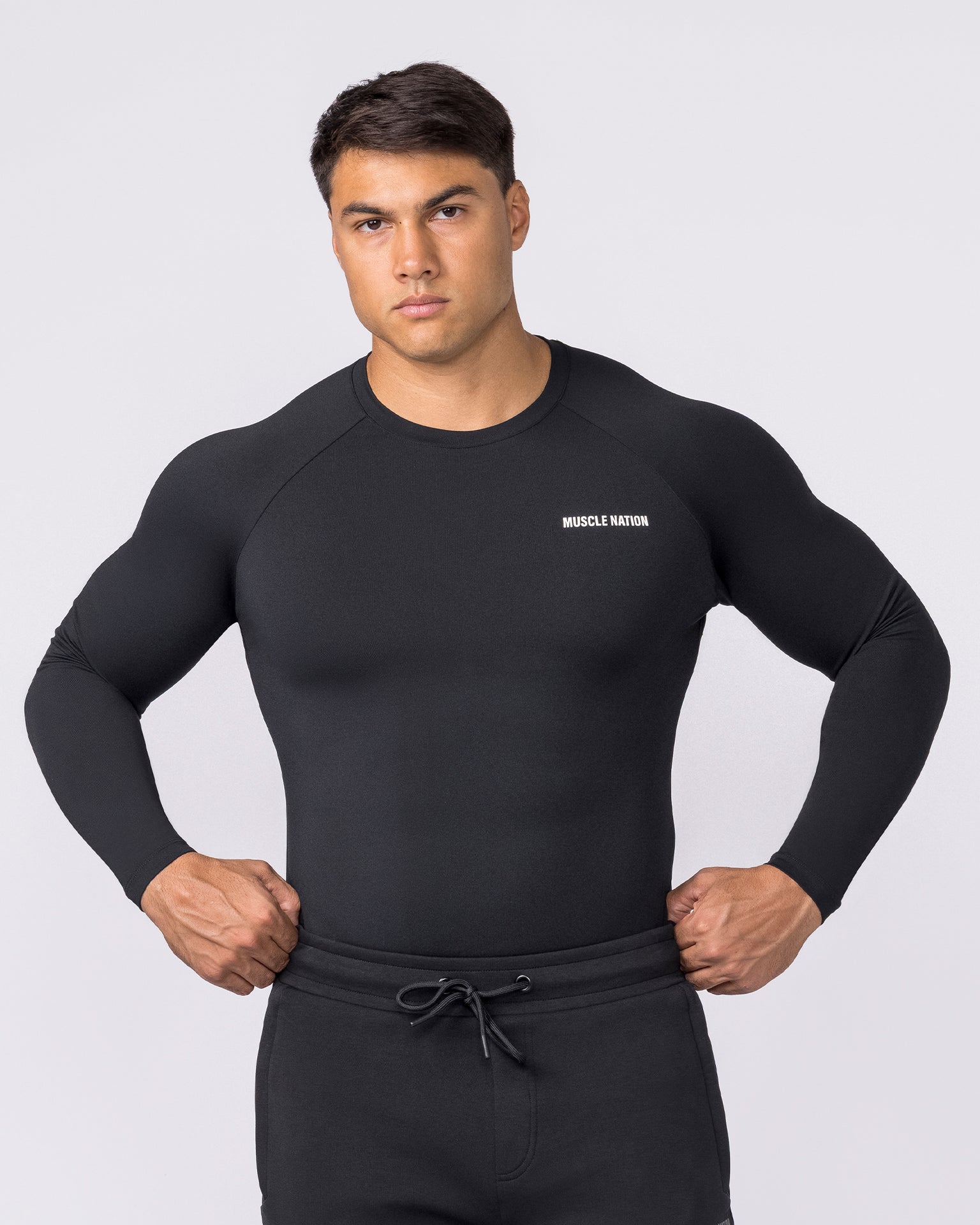 Apex Long Sleeve Tee - Black-T-Shirts-XS-042647BLK-XS-MNAPPRL50525-3-Muscle Nation
