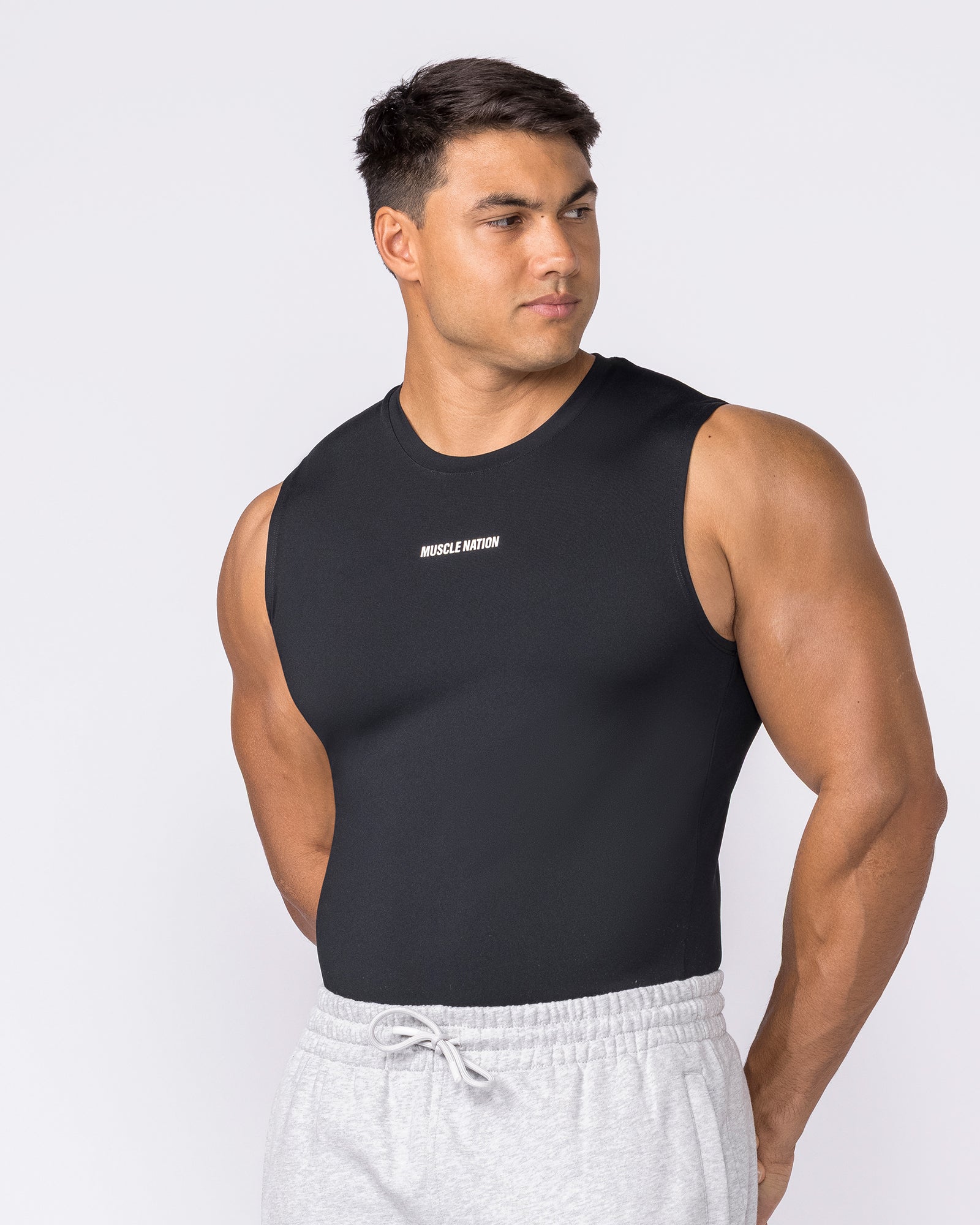 Apex Sleeveless Tee - Black-Singlets & Tanks-S-042649BLK-S-MNAPPRL50547-4-Muscle Nation