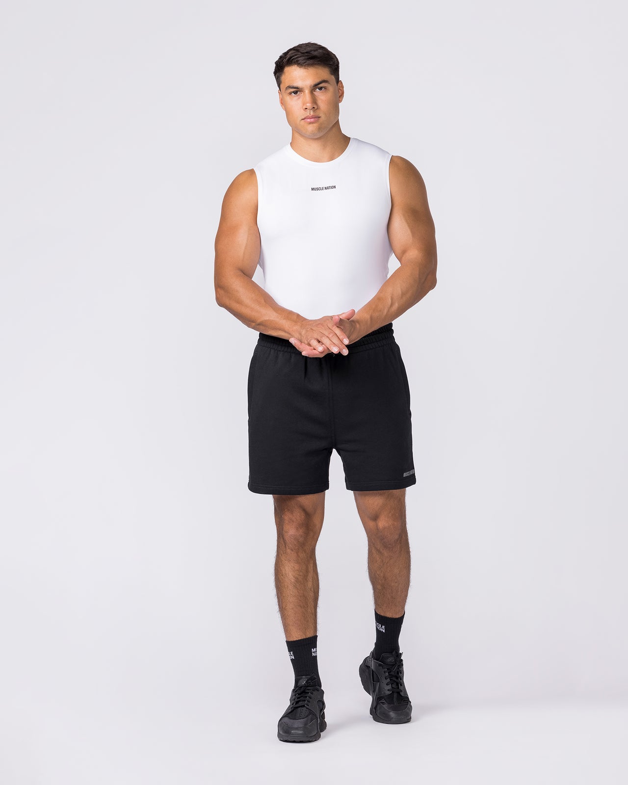 Apex Sleeveless Tee - White-Singlets & Tanks-S-042649WHT-S-MNAPPRL50561-5-Muscle Nation
