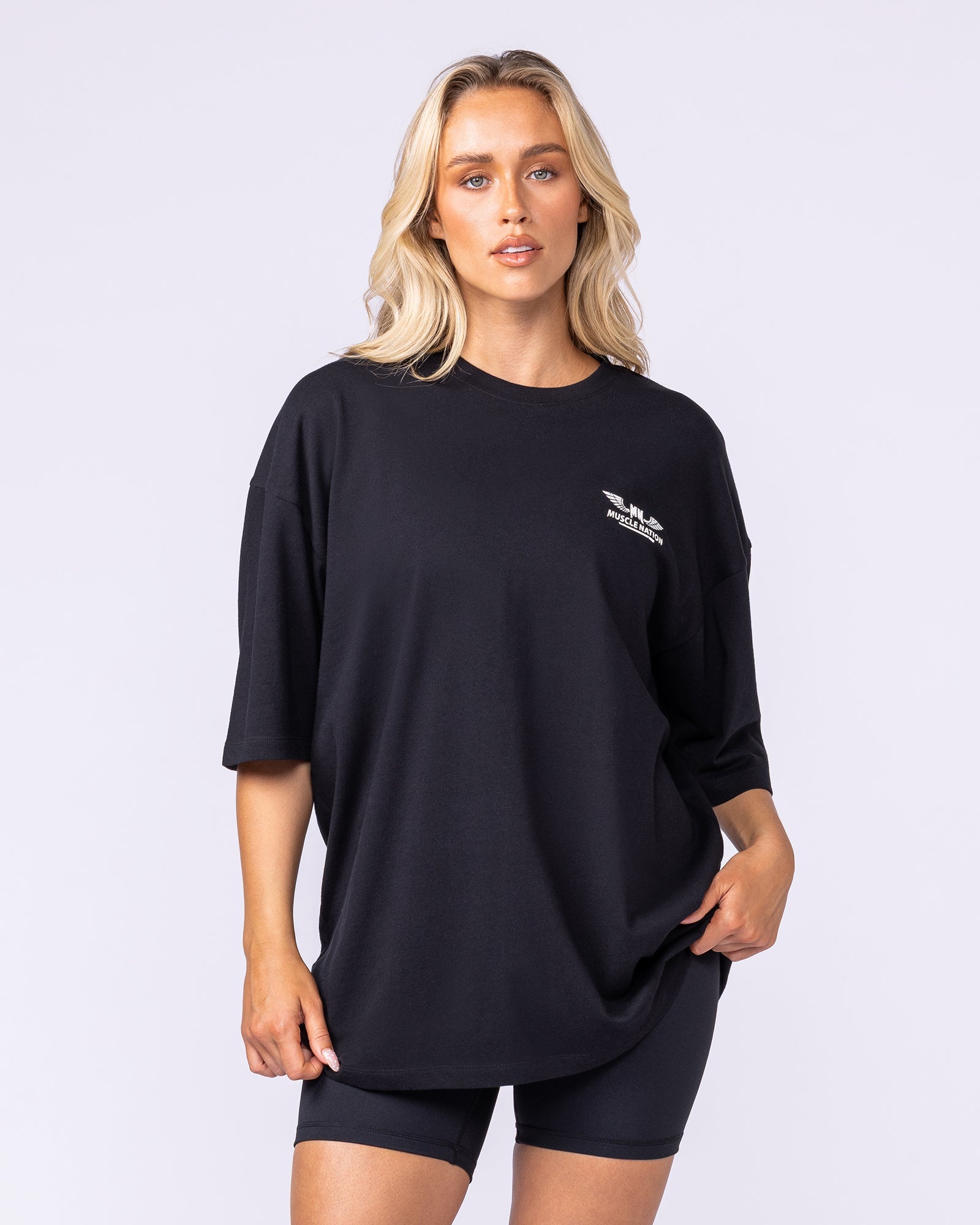 Archives Oversized Tee - Black-T-Shirts-XS-112573BLK-XS-MNAPPRL47234-10-Muscle Nation