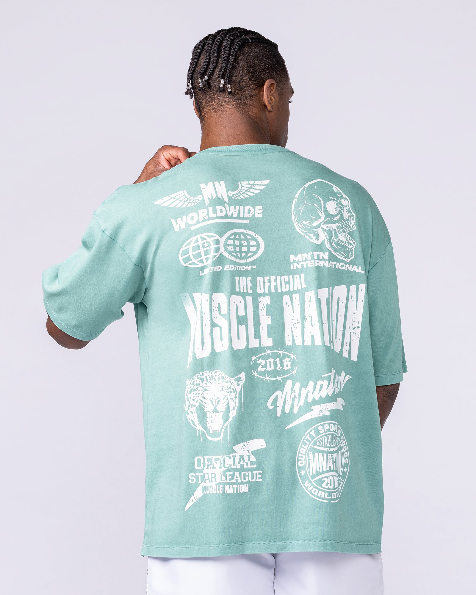 Archives Oversized Vintage Tee - Washed Alpine-T-Shirts-XXS-112572WAPN-XXS-MNAPPRL47242-1-Muscle Nation