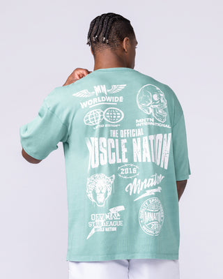 Archives Oversized Vintage Tee - Washed Alpine-T-Shirts-XXS-112572WAPN-XXS-MNAPPRL47242-1-Muscle Nation