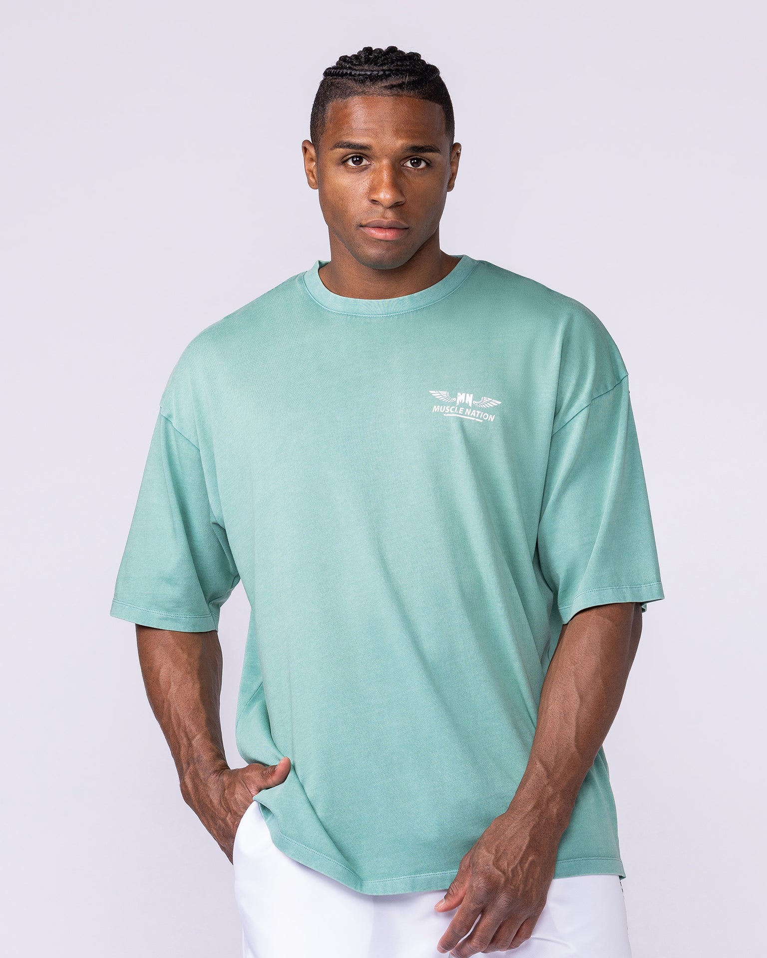 Archives Oversized Vintage Tee - Washed Alpine-T-Shirts-XXS-112572WAPN-XXS-MNAPPRL47242-2-Muscle Nation