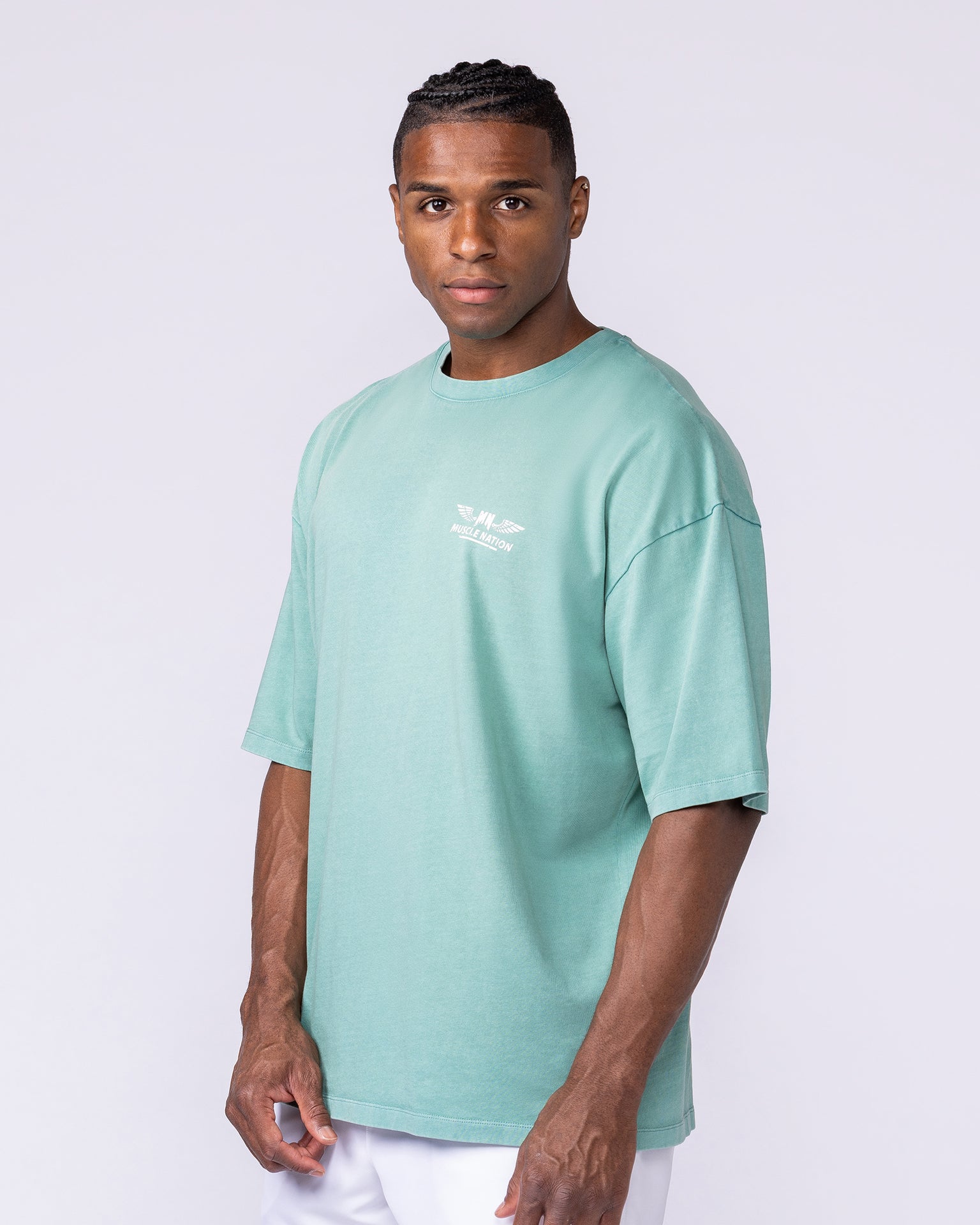 Archives Oversized Vintage Tee - Washed Alpine-T-Shirts-XXS-112572WAPN-XXS-MNAPPRL47242-3-Muscle Nation