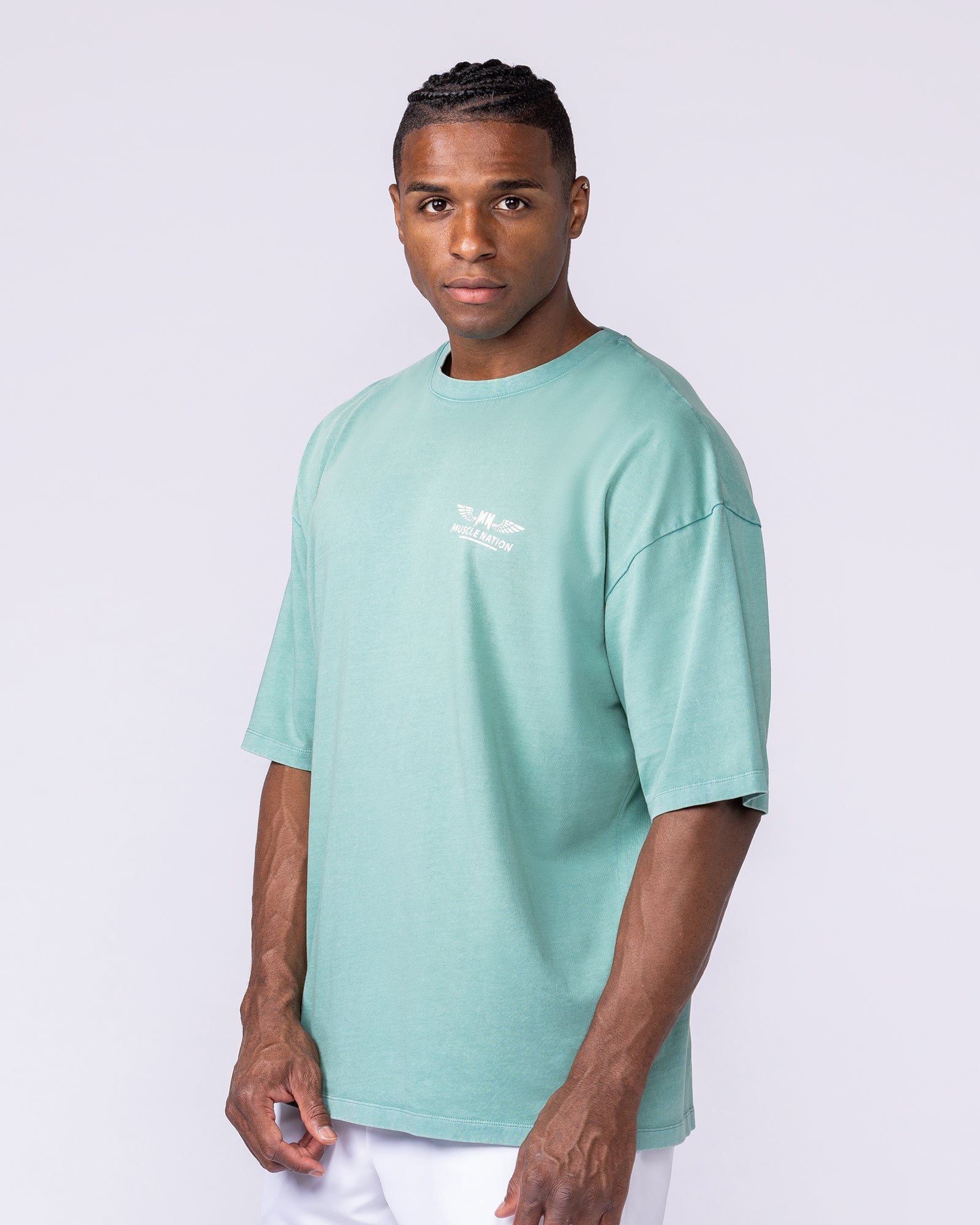 Archives Oversized Vintage Tee - Washed Alpine-T-Shirts-XXS-112572WAPN-XXS-MNAPPRL47242-3-Muscle Nation