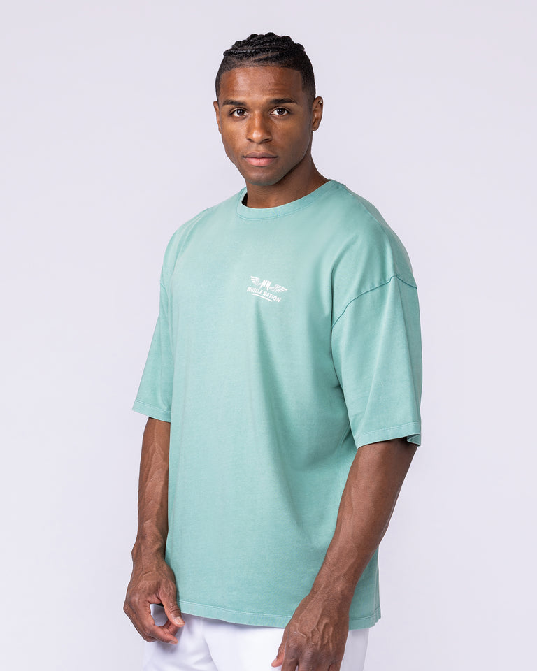 Archives Oversized Vintage Tee - Washed Alpine-T-Shirts-XXS-112572WAPN-XXS-MNAPPRL47242-3-Muscle Nation