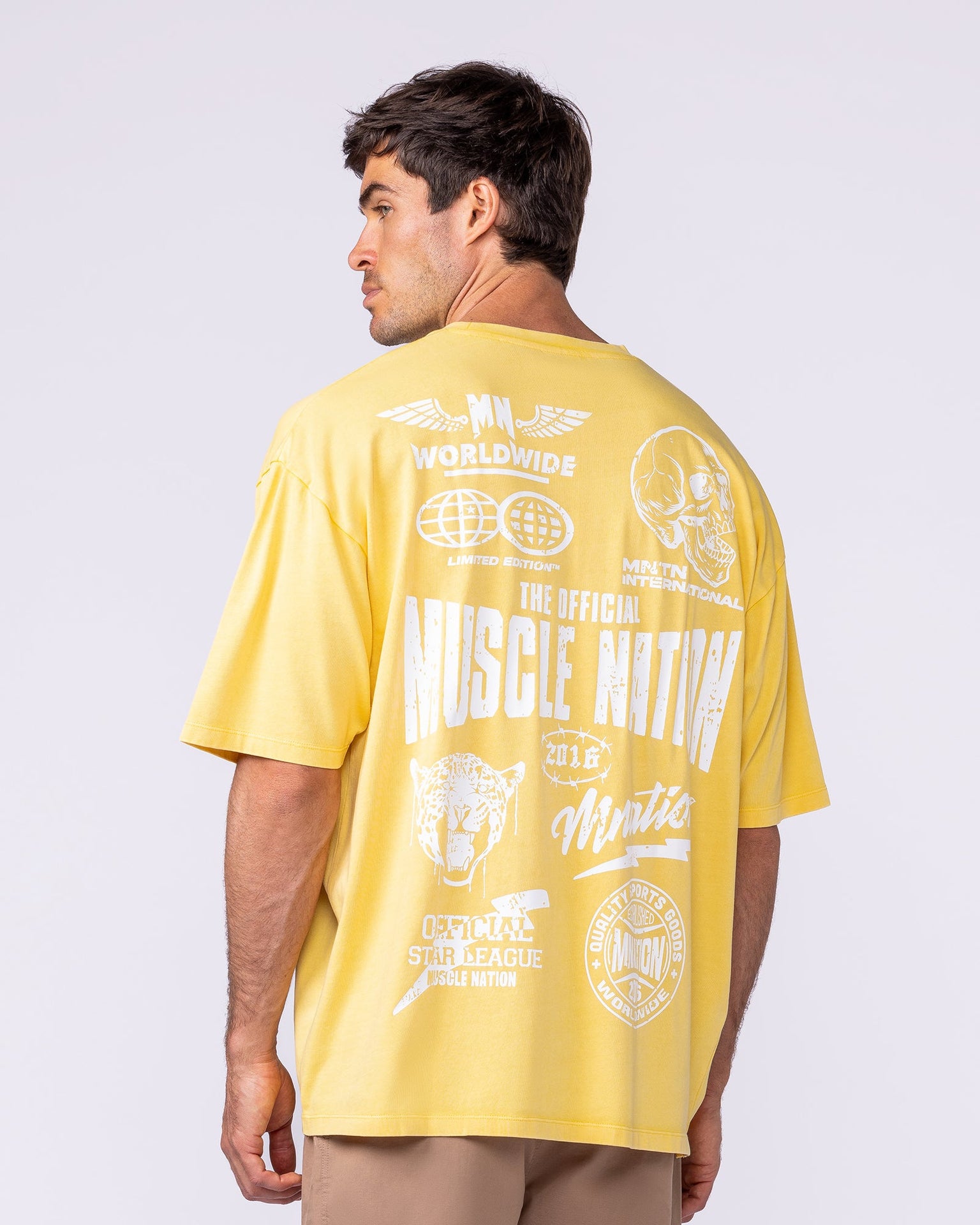Archives Oversized Vintage Tee - Washed Honeycomb-T-Shirts-XS-112572WHYCB-XS-MNAPPRL47251-4-Muscle Nation