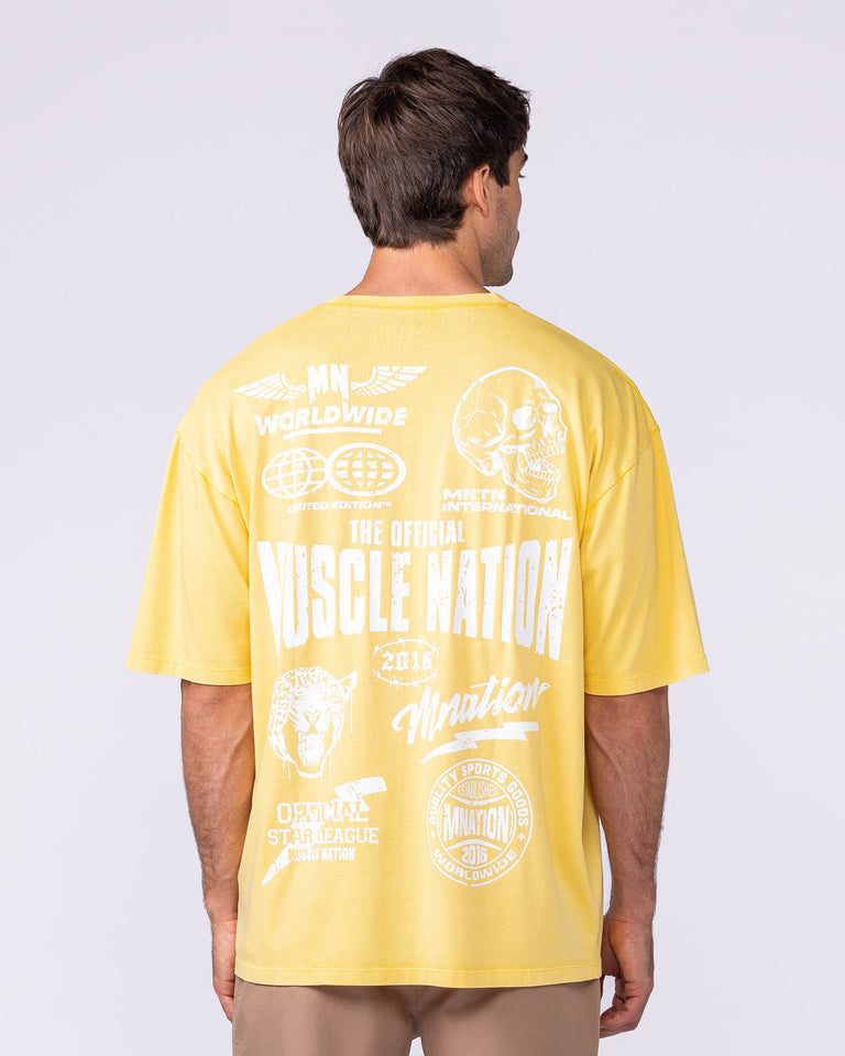 Archives Oversized Vintage Tee - Washed Honeycomb-T-Shirts-XS-112572WHYCB-XS-MNAPPRL47251-5-Muscle Nation