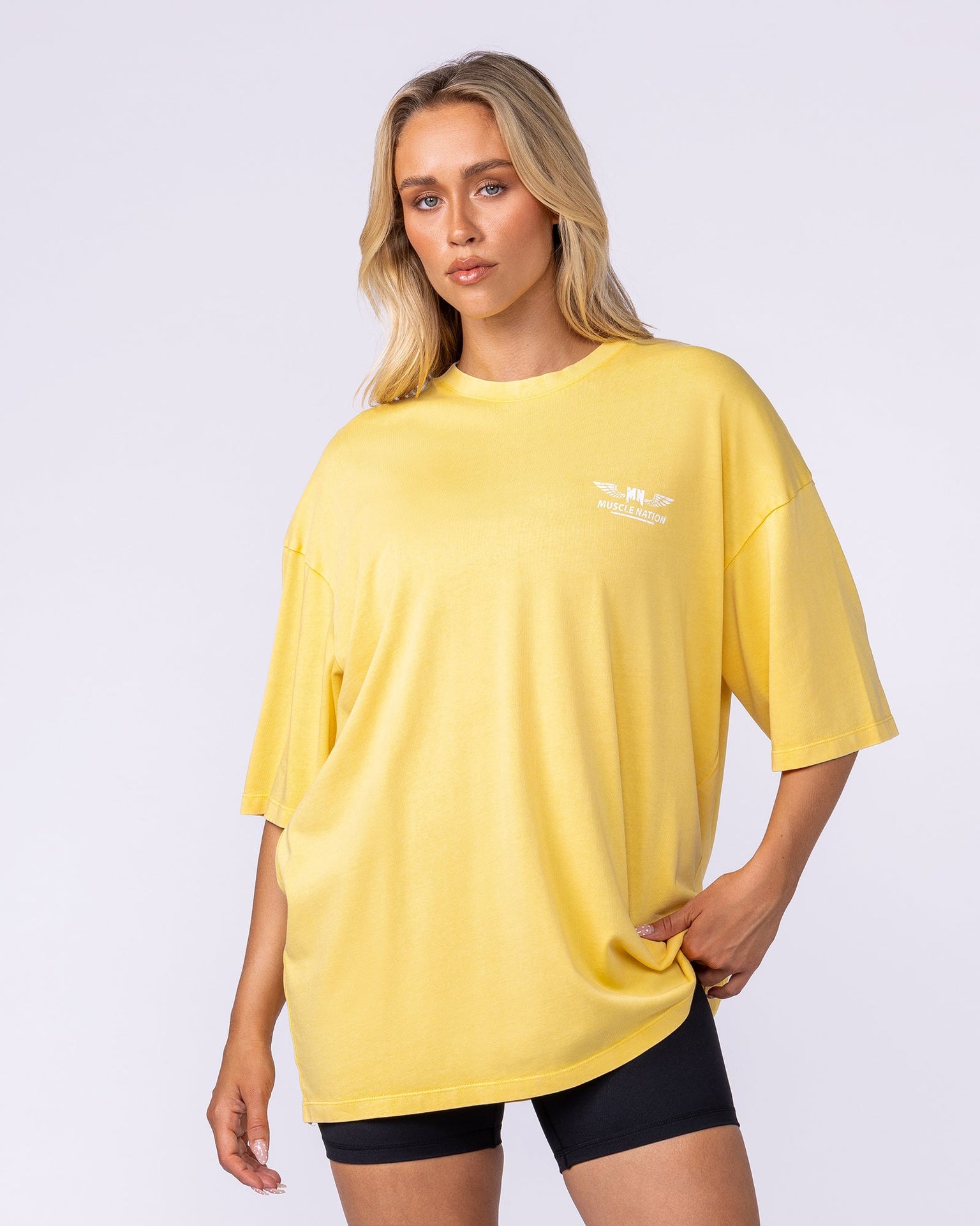 Archives Oversized Vintage Tee - Washed Honeycomb-T-Shirts-XS-112572WHYCB-XS-MNAPPRL47251-9-Muscle Nation