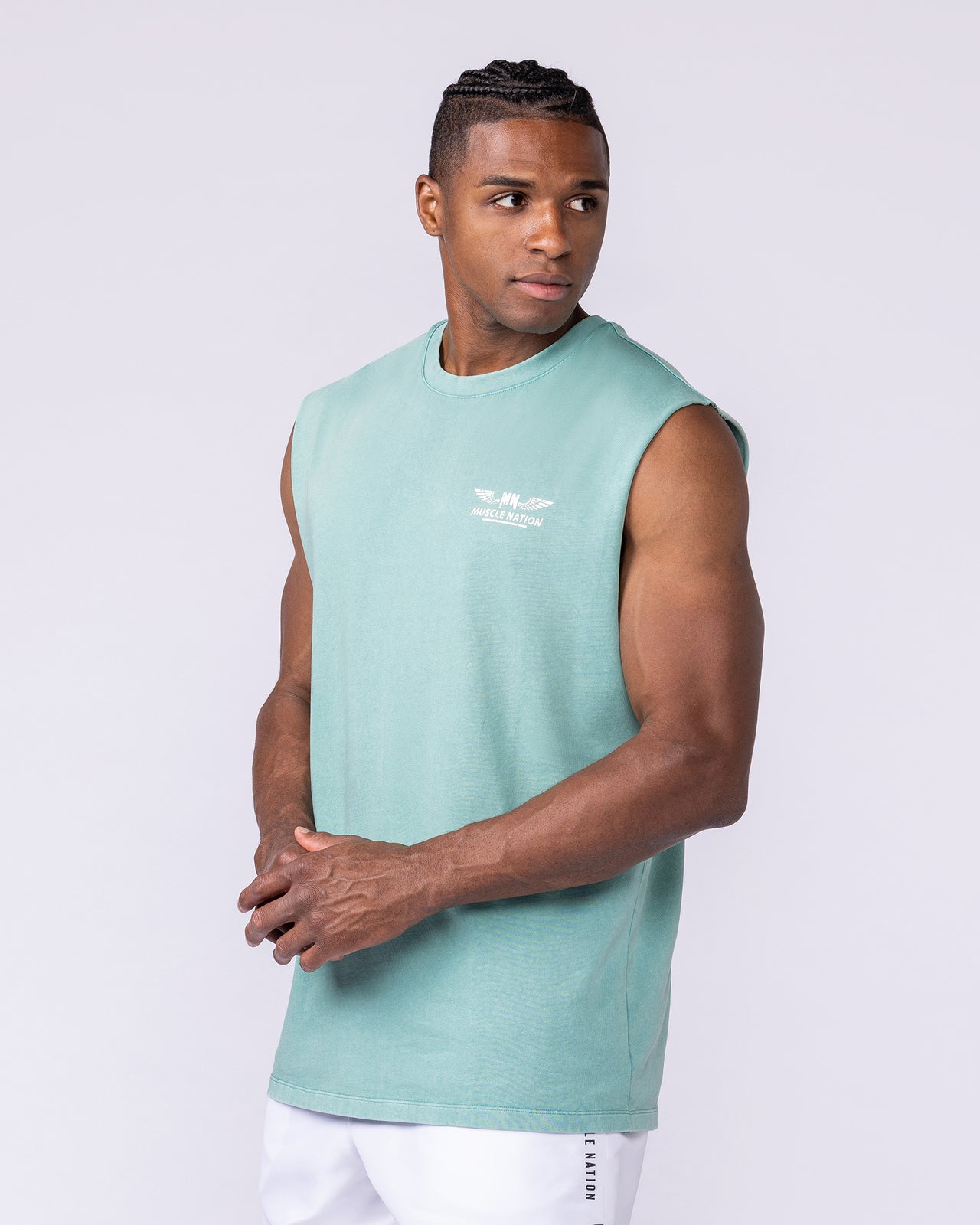 Archives Vintage Muscle Tank - Washed Alpine-Singlets & Tanks-S-1125218WAPN-S-MNAPPRL47273-3-Muscle Nation