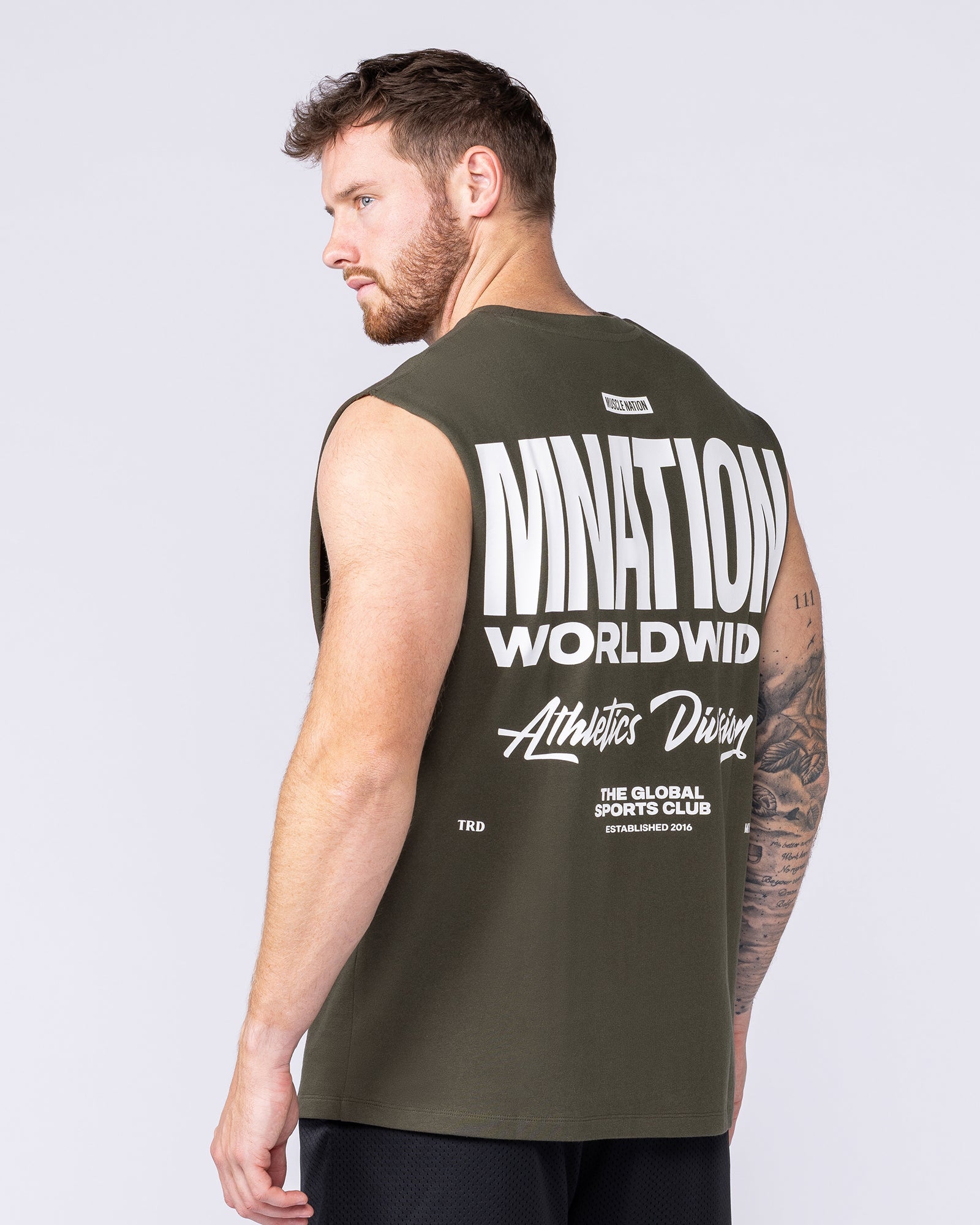 Athletic Division Muscle Tank - Dark Khaki-Singlets & Tanks-S-1125221DKHAKI-S-MNAPPRL47294-4-Muscle Nation