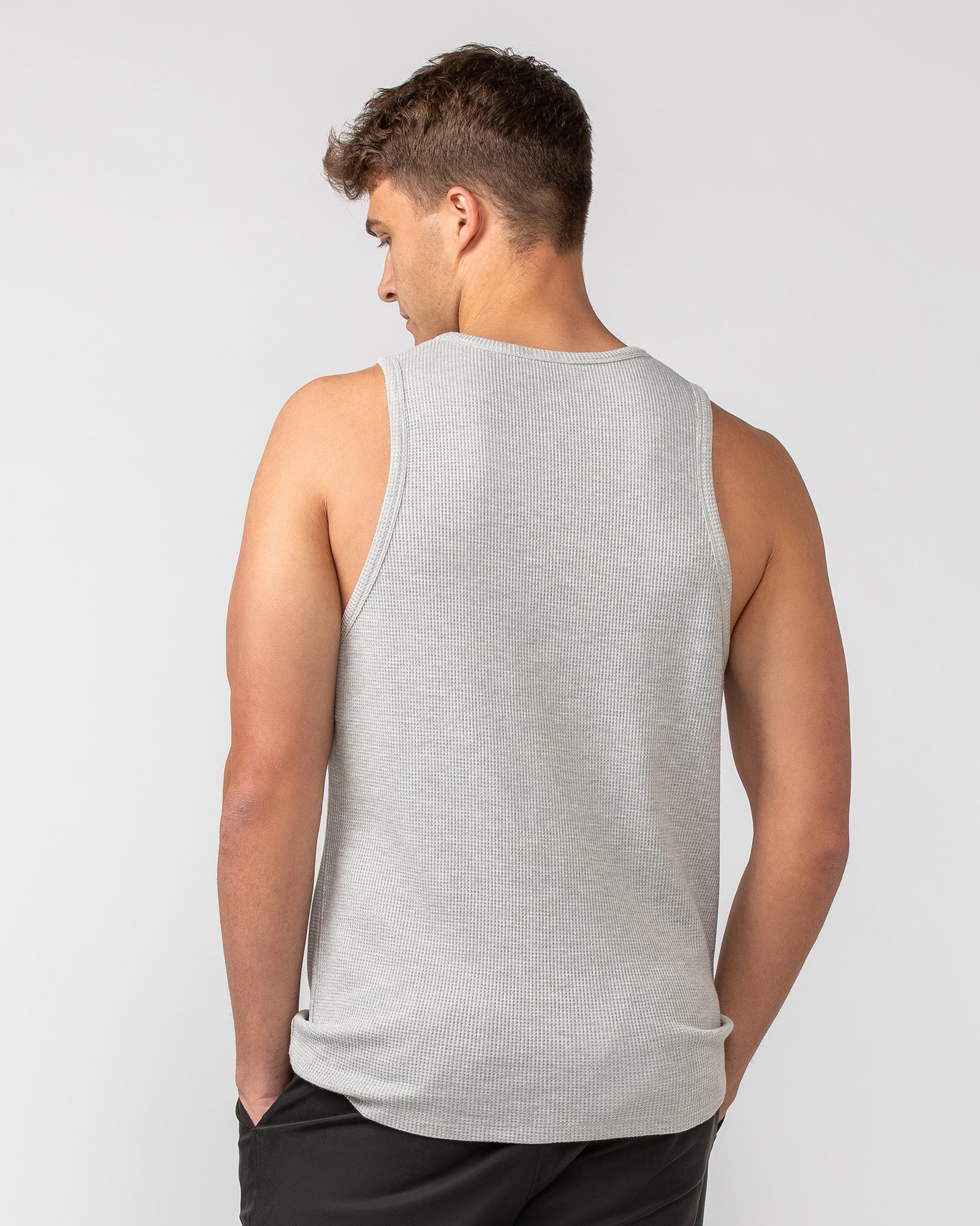 Waffle Tank - Grey Marl-Singlets & Tanks-S-082408GRYMRL-S-MNAPPRL32465-5-Muscle Nation