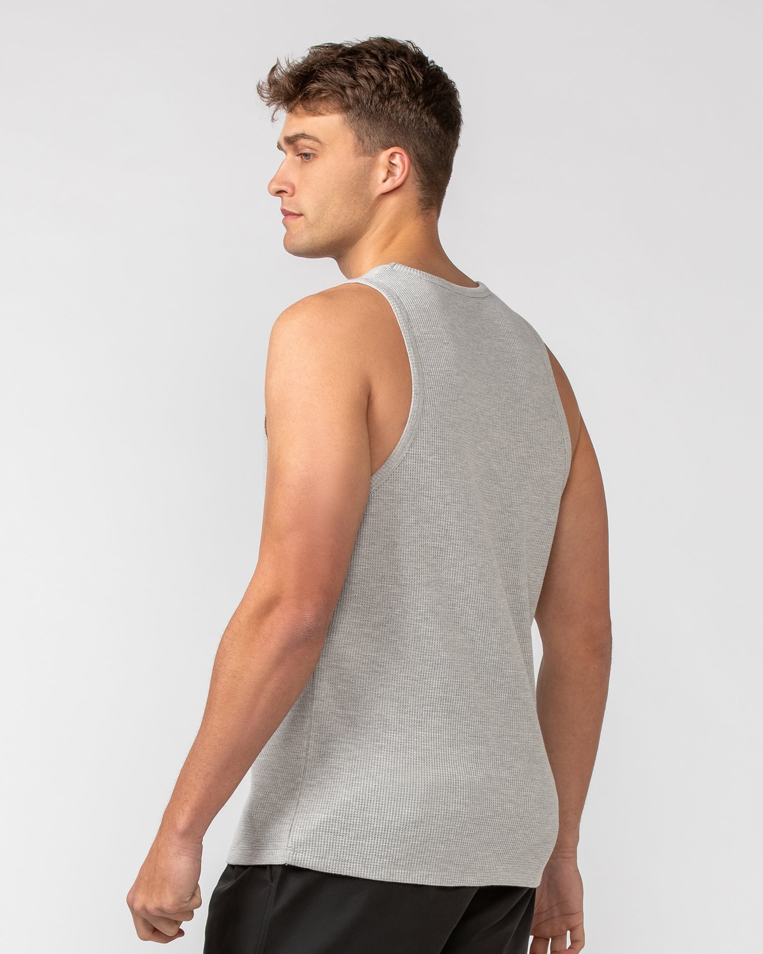 Waffle Tank - Grey Marl-Singlets & Tanks-S-082408GRYMRL-S-MNAPPRL32465-4-Muscle Nation