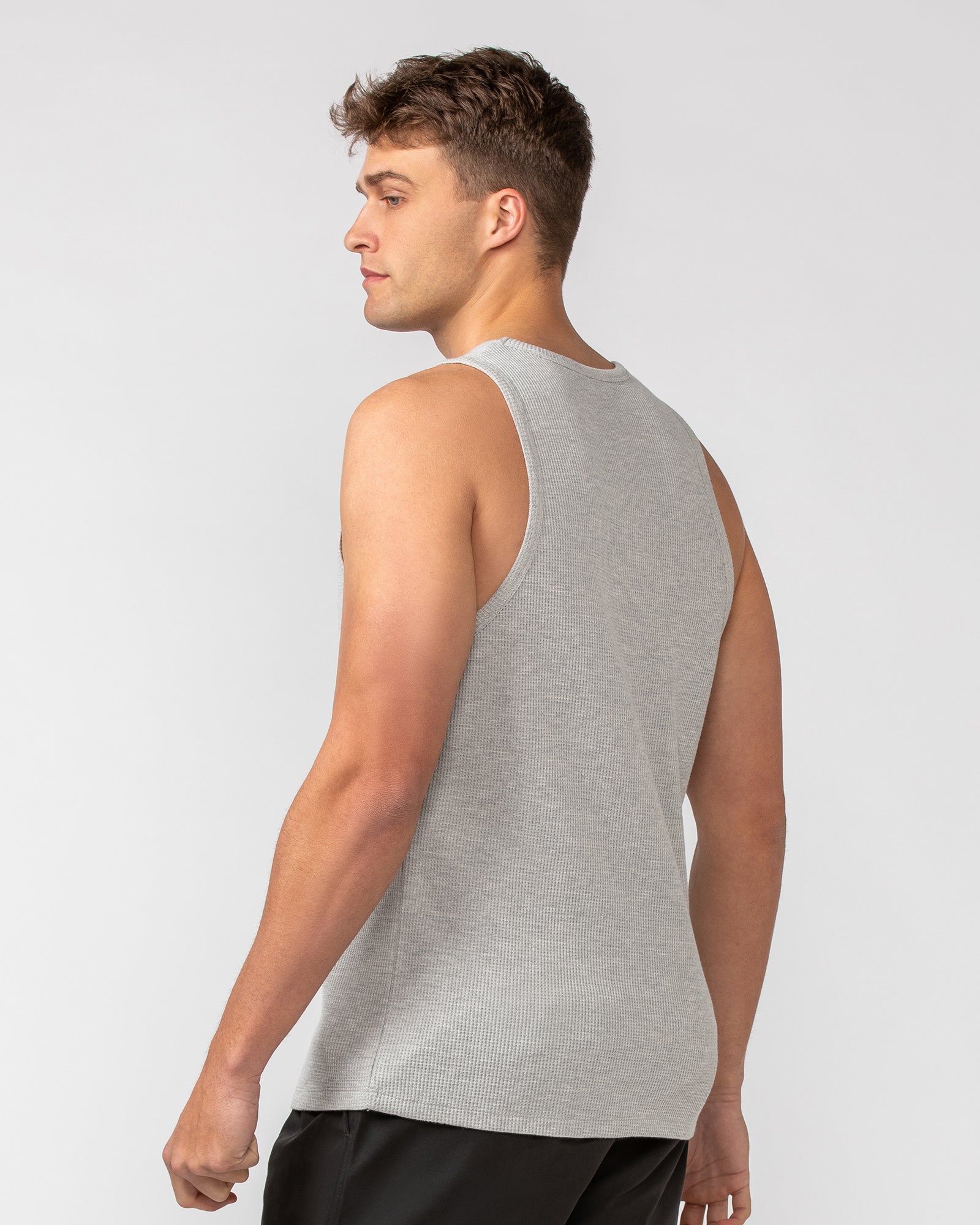Waffle Tank - Grey Marl-Singlets & Tanks-S-082408GRYMRL-S-MNAPPRL32465-4-Muscle Nation