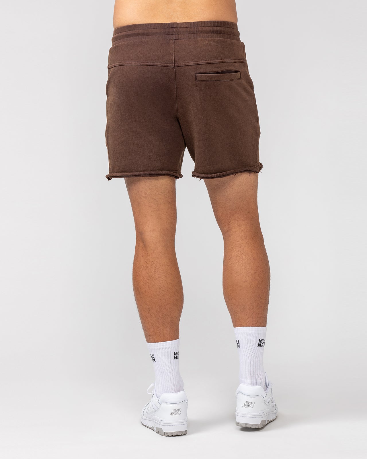 Raw Hem 5" Shorts - Washed Brown-Shorts-S-082407WSHBRN-S-MNAPPRL32444-5-Muscle Nation