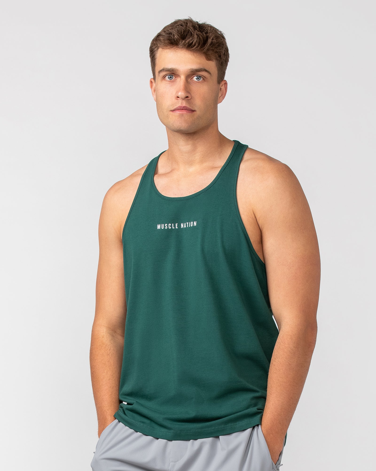 Infinite Y-Back Singlet - Pine-Singlets & Tanks-S-082433PINE-S-MNAPPRL32565-3-Muscle Nation