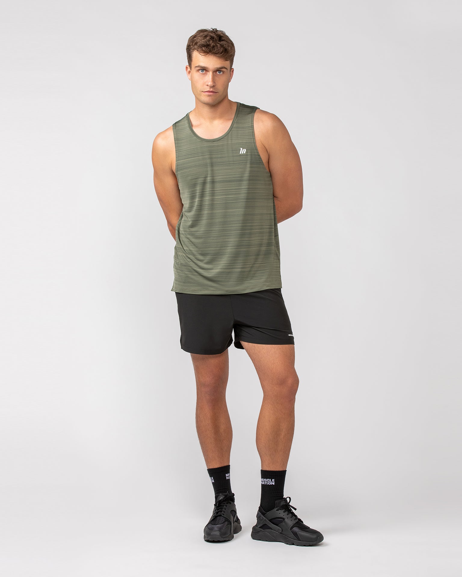 MN Active Running Tank - Dark Khaki-Tops-S-082438DKHAKI-S-MNAPPRL32586-6-Muscle Nation