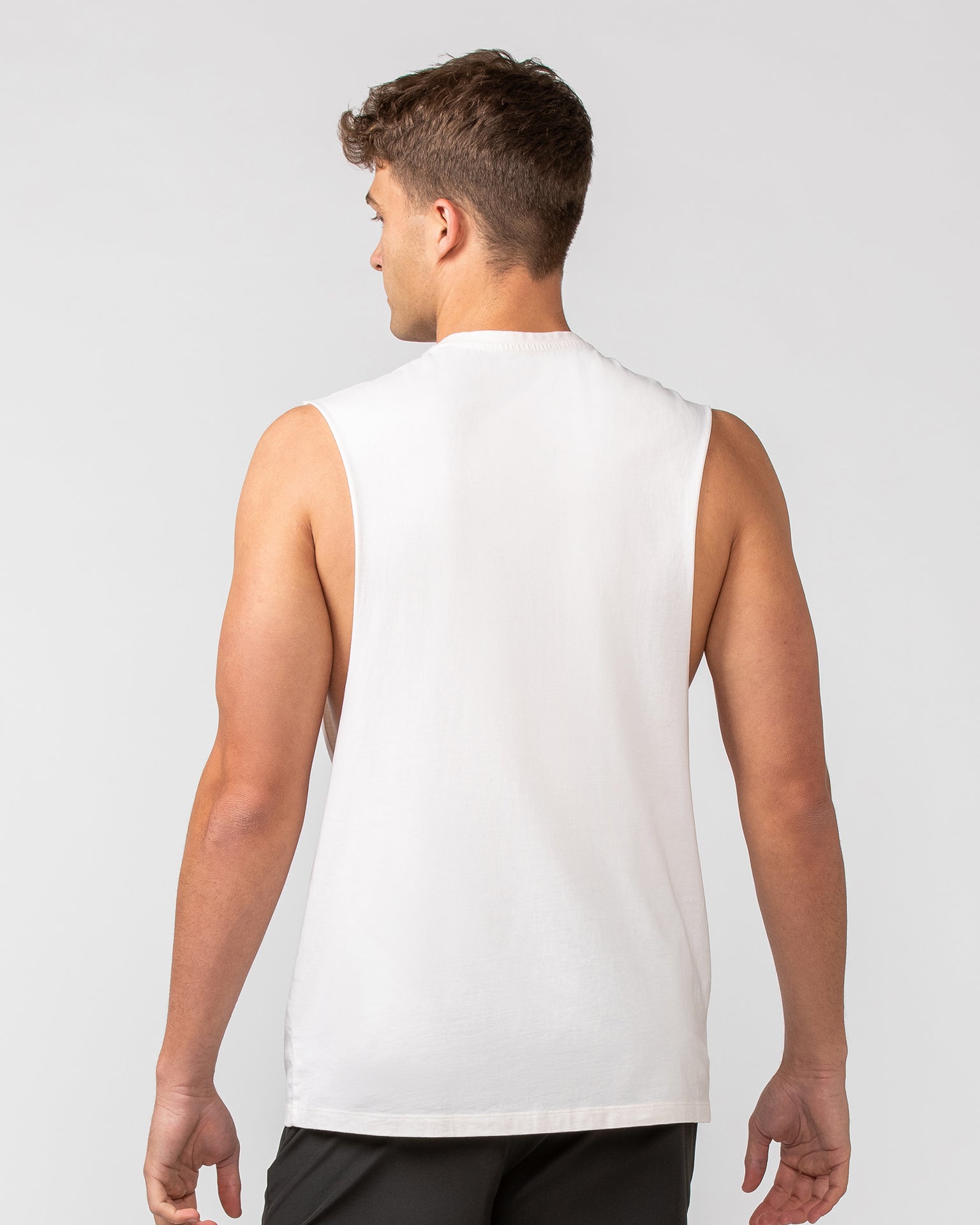 Undefeated Drop Arm Tank - Travertine-Singlets & Tanks-S-082411TRAV-S-MNAPPRL32530-5-Muscle Nation