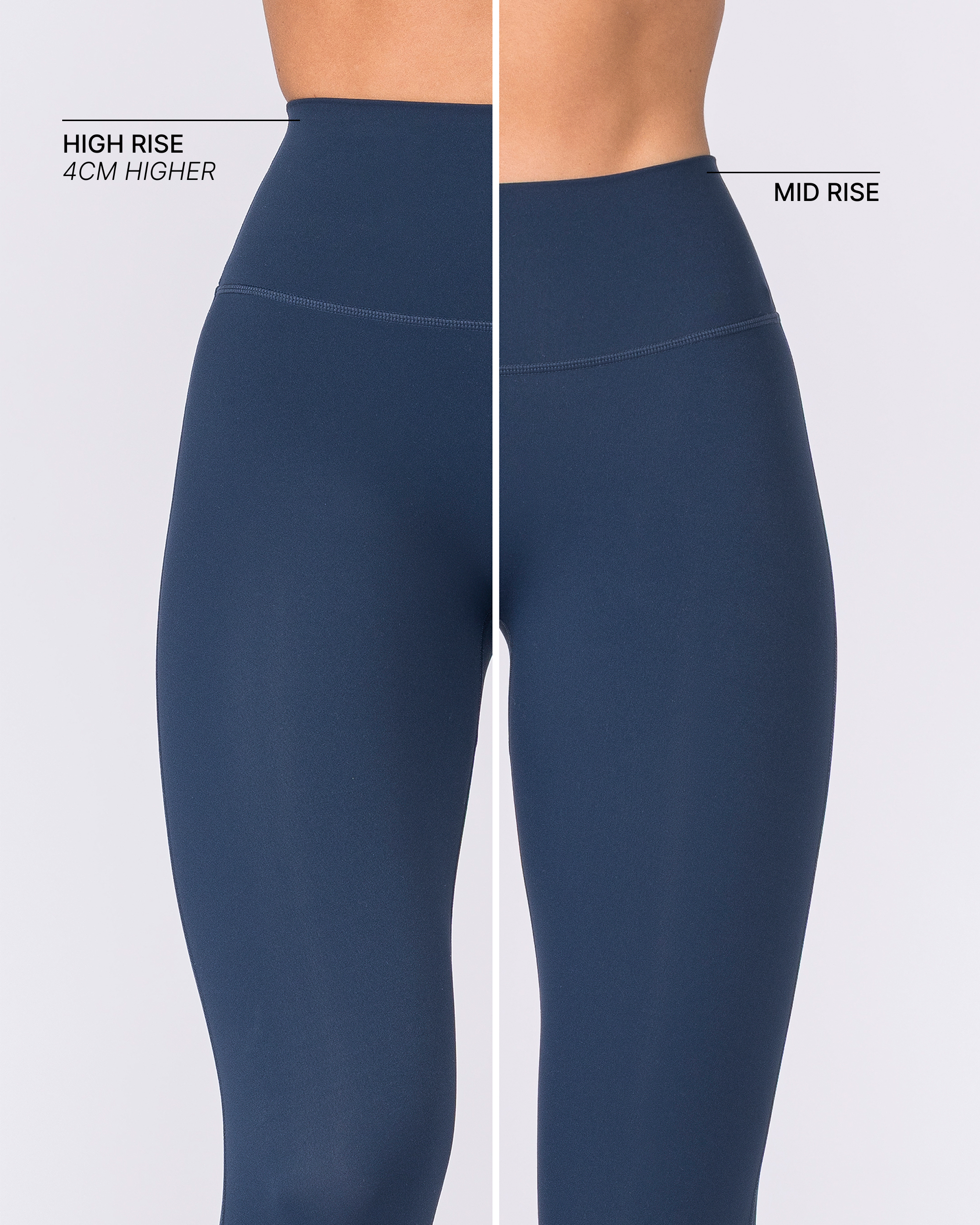 Aura Peachy High Invisible Scrunch Ankle Leggings - Navy-Leggings-XXS-032606NAVY-XXS-MNAPPRL48888-2-Muscle Nation
