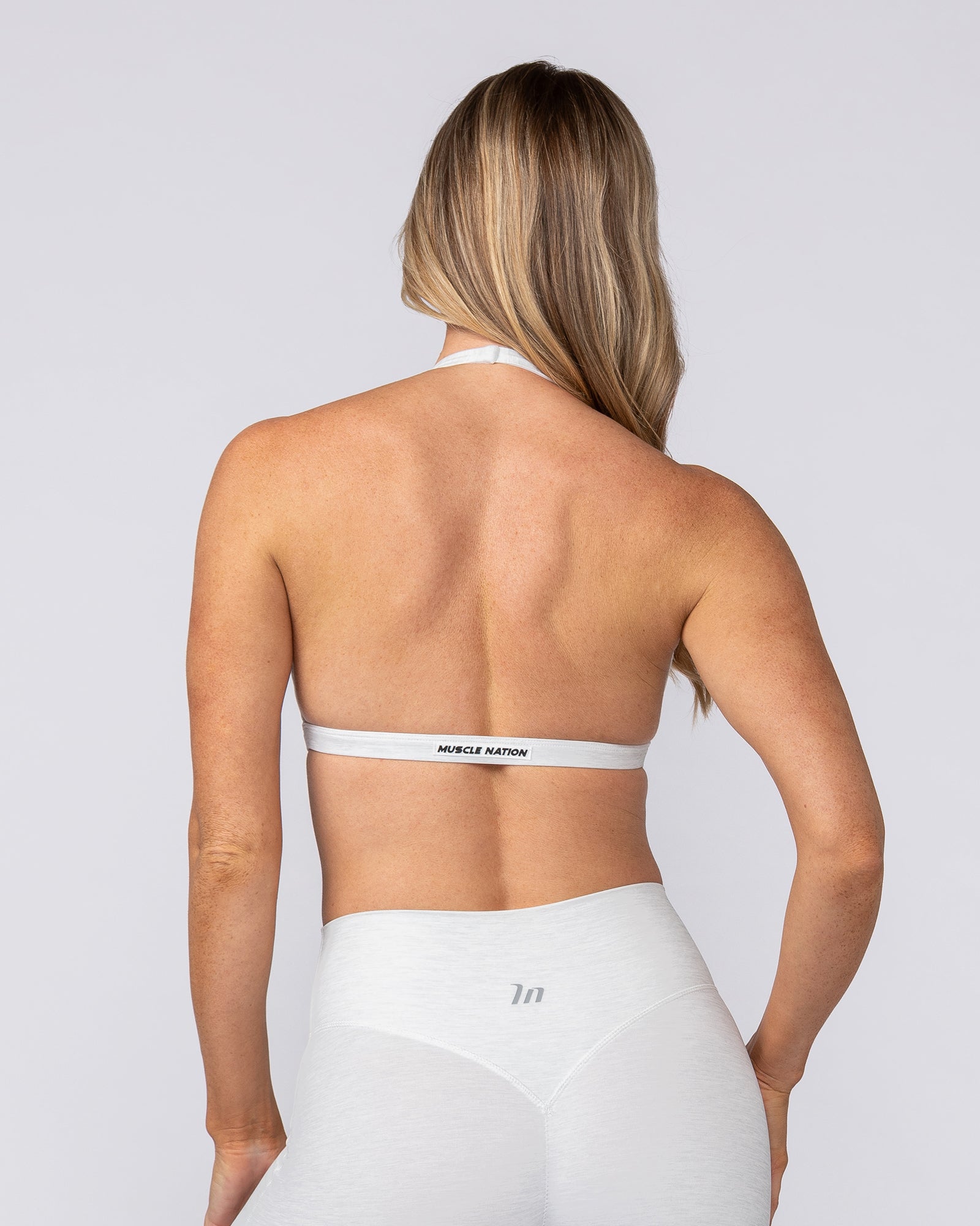 Aura Halter Bralette - White Grey Marl-Sports Bras-XXS-082503WHTGMRL-XXS-MNAPPRL43663-4-Muscle Nation
