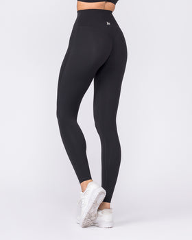 Aura Peachy High Invisible Scrunch Ankle Leggings - Black-Leggings-XXS-032606BLK-XXS-MNAPPRL48879-1-Muscle Nation