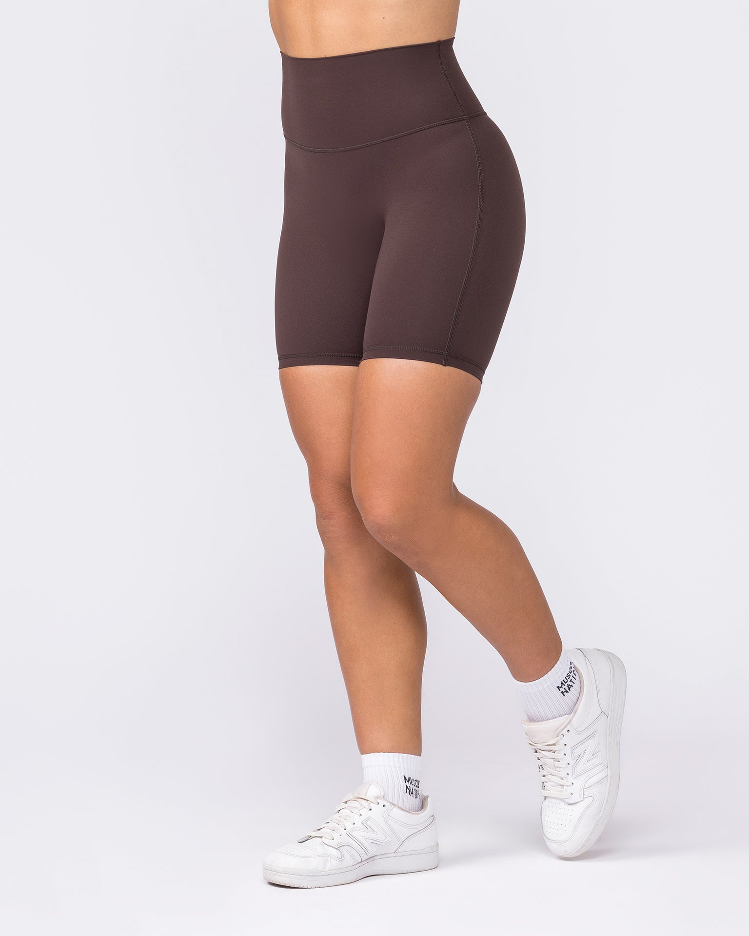 Aura Peachy High Invisible Scrunch Bike Shorts - Cocoa-Shorts-XXS-032604COCOA-XXS-MNAPPRL48942-2-Muscle Nation