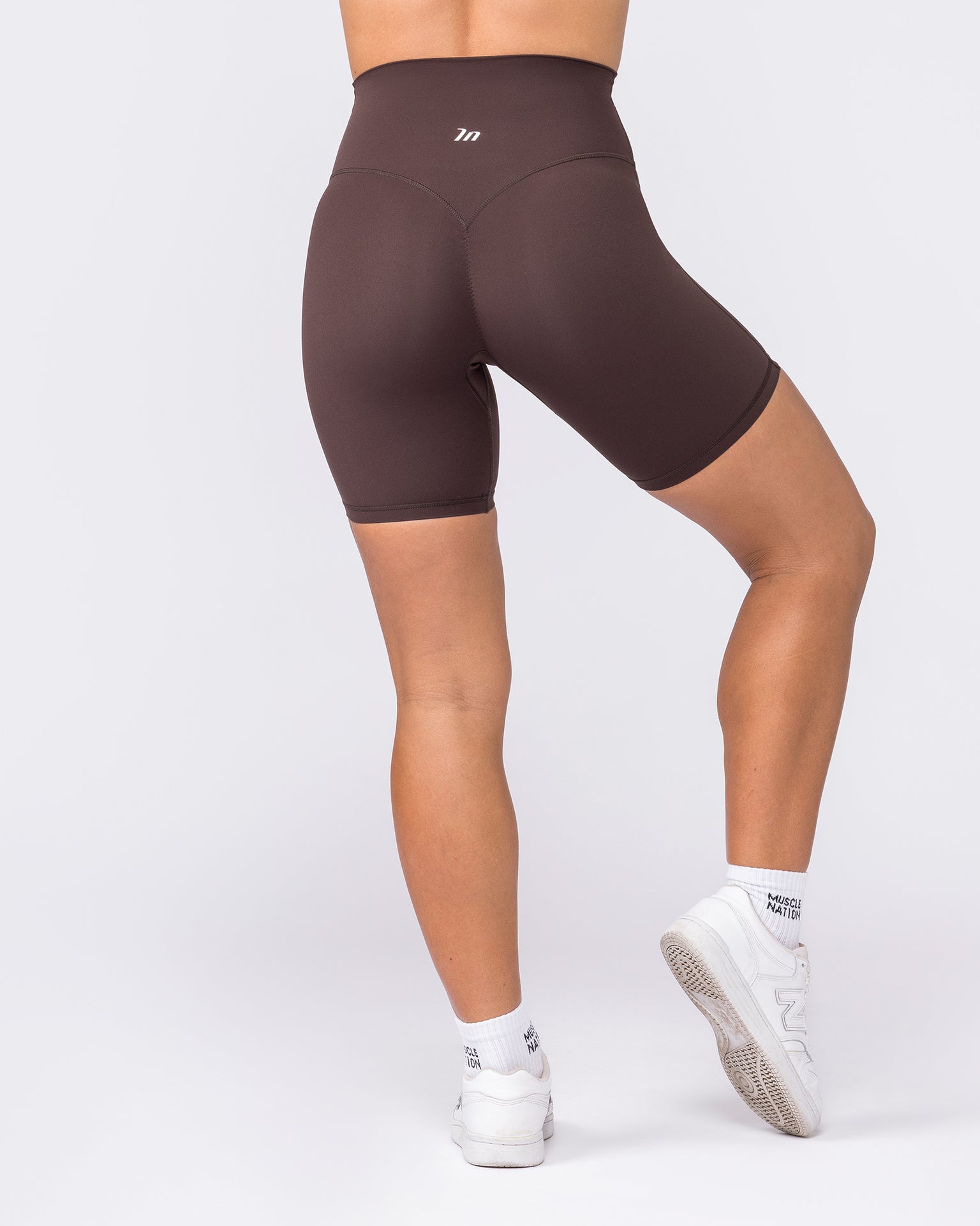 Aura Peachy High Invisible Scrunch Bike Shorts - Cocoa-Shorts-XXS-032604COCOA-XXS-MNAPPRL48942-5-Muscle Nation