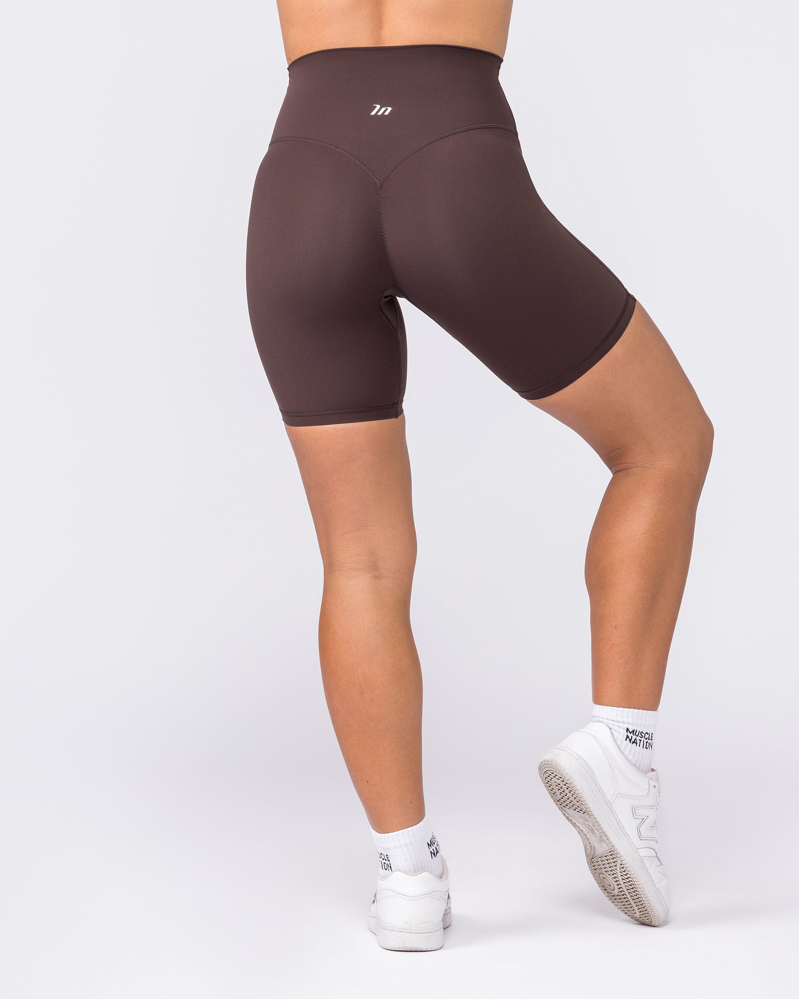 Aura Peachy High Invisible Scrunch Bike Shorts - Cocoa-Shorts-XXS-032604COCOA-XXS-MNAPPRL48942-5-Muscle Nation