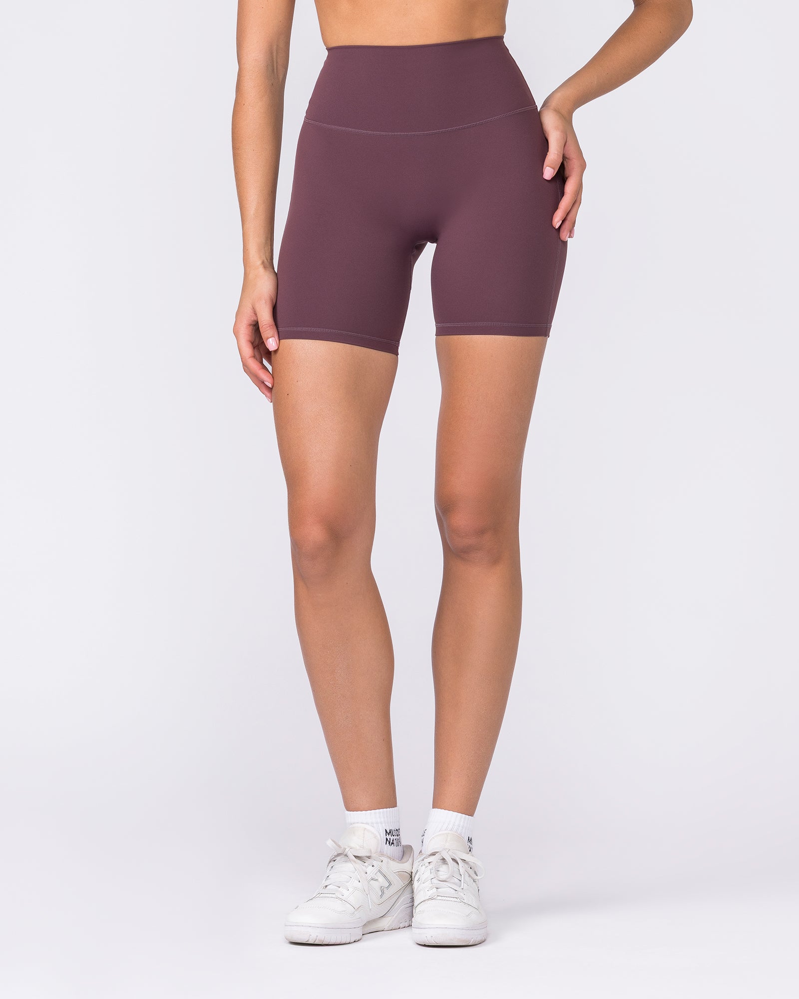 Aura Peachy High Invisible Scrunch Bike Shorts - Dark Cherry-Shorts-XXS-032604DKCHRY-XXS-MNAPPRL48933-3-Muscle Nation