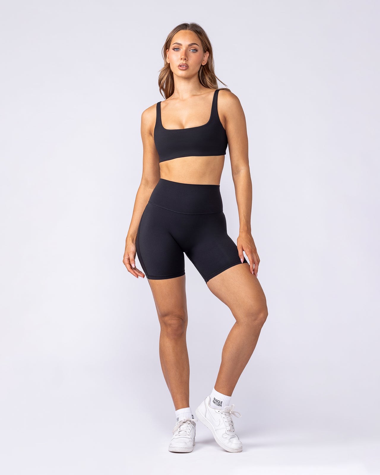 Aura Peachy High Invisible Scrunch Bike Shorts - Black
