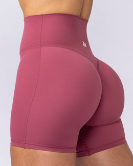 Aura Peachy High Invisible Scrunch Bike Shorts Maple - Muscle Nation women's bike shorts