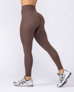 Aura Peachy Invisible Scrunch Ankle Leggings - Chestnut