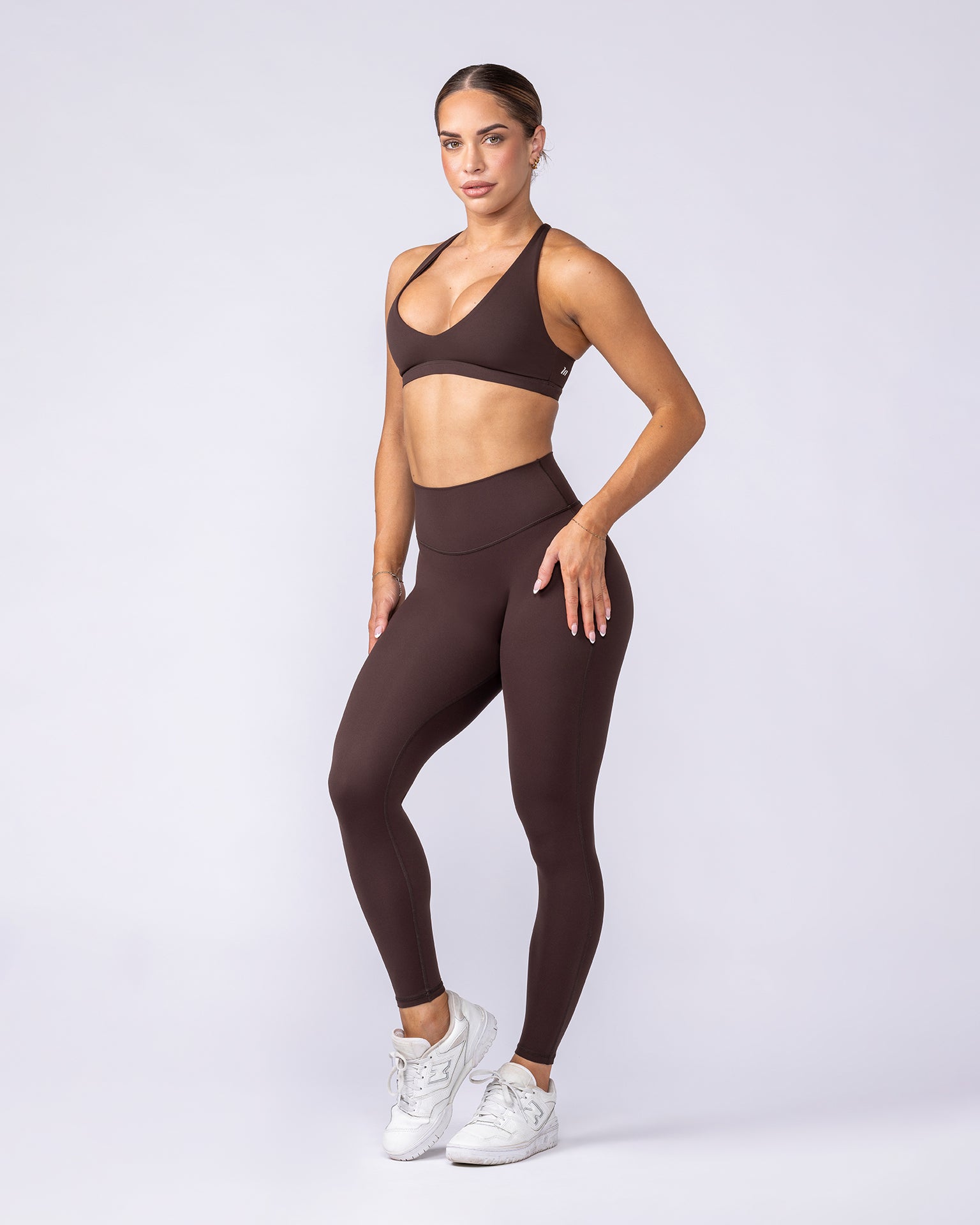 Aura Peachy Invisible Scrunch Ankle Leggings - Cocoa