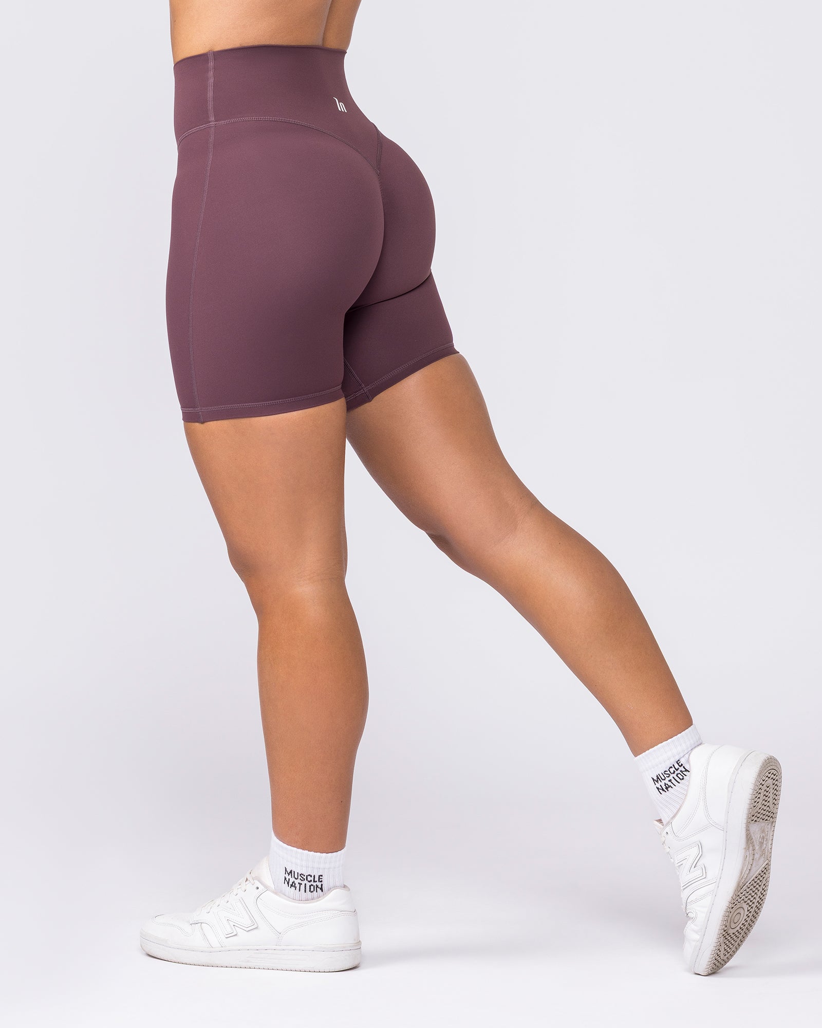 Aura Peachy Invisible Scrunch Bike Shorts - Dark Cherry-Shorts-XXS-032603DKCHRY-XXS-MNAPPRL49032-1-Muscle Nation