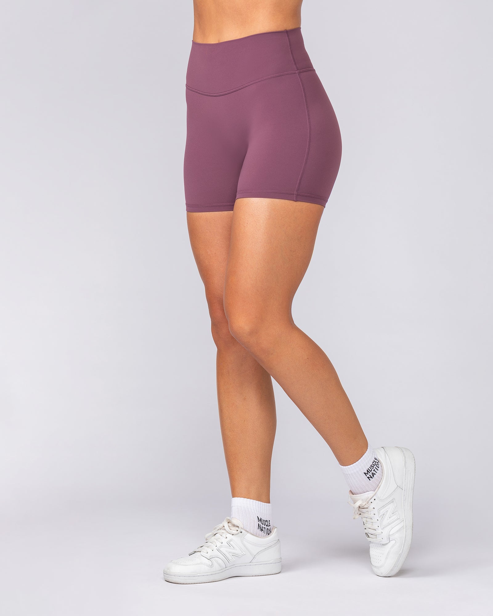 Aura Peachy Invisible Scrunch Midway Shorts - Acai-Shorts-XXS-082505ACAI-XXS-MNAPPRL43732-4-Muscle Nation