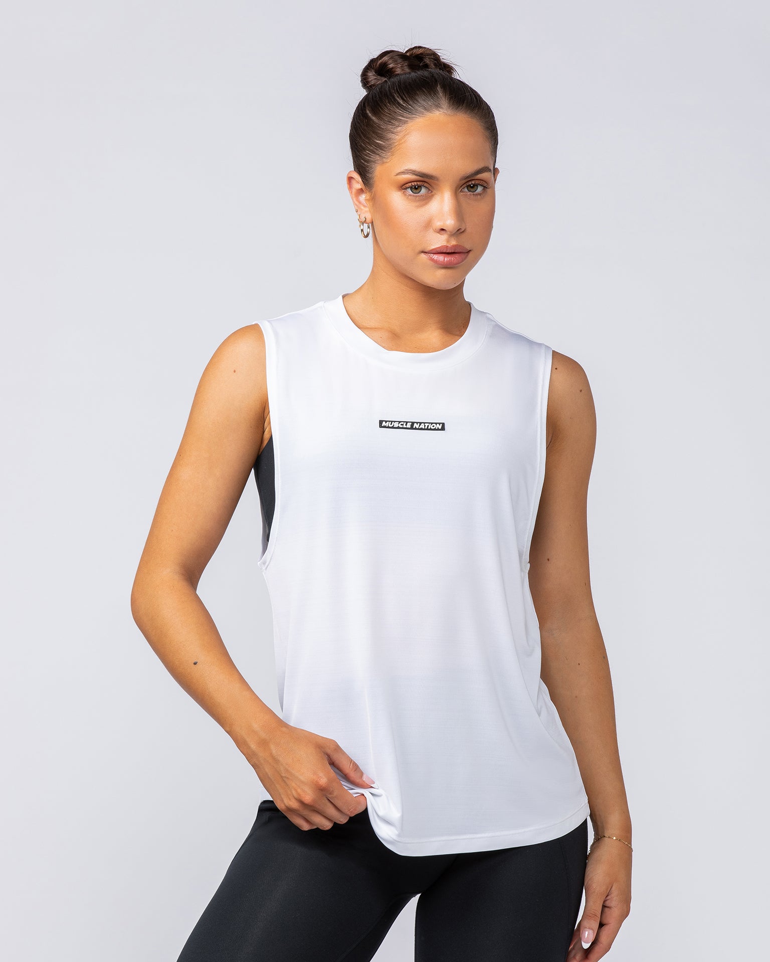 Active Drop Arm Training Tank - White-Singlets & Tanks-XXS-112406WHT-XXS-MNAPPRL32875-2-Muscle Nation